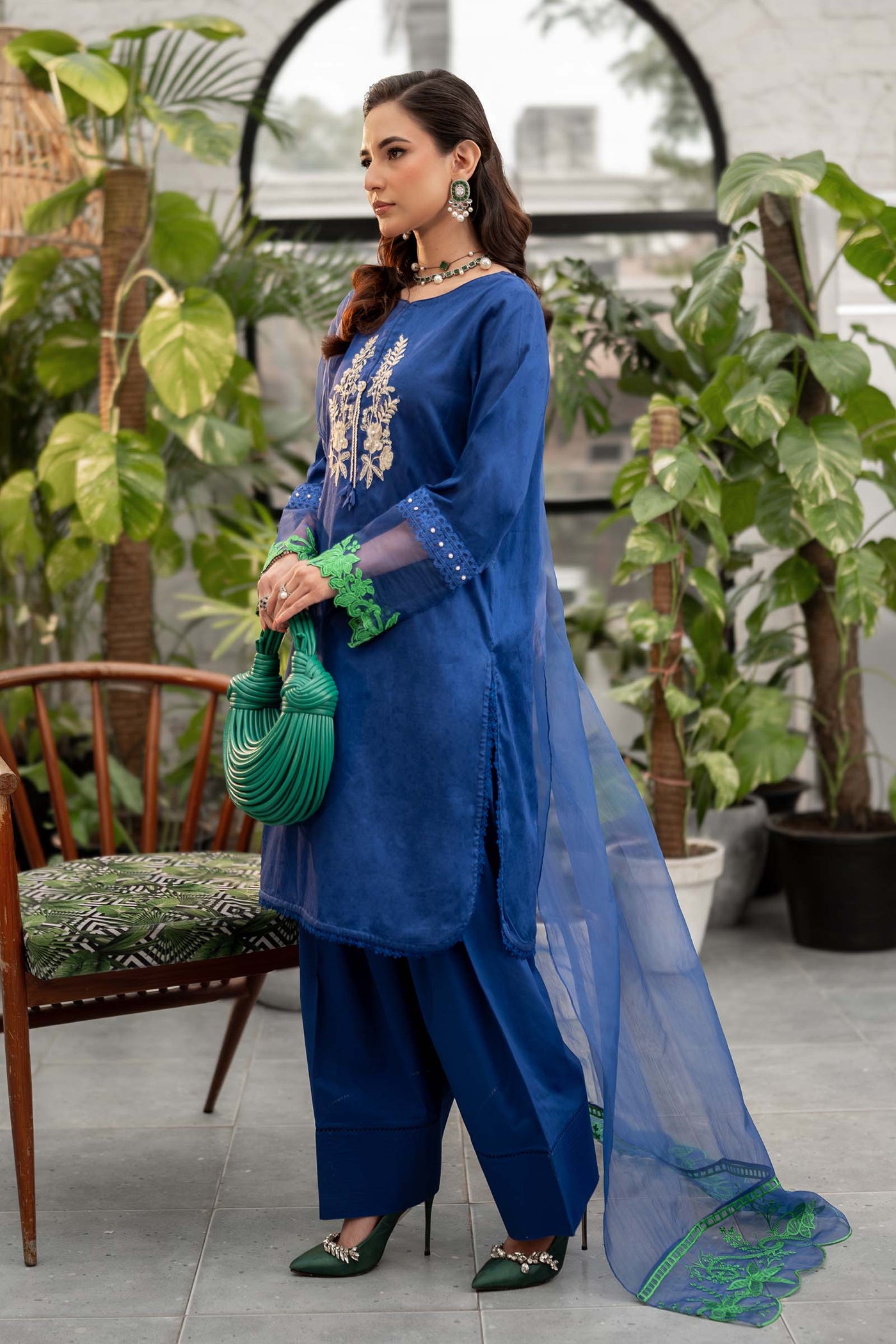 3 Piece Embroidered Self Jacquard Lawn Suit | DW-EF25-15