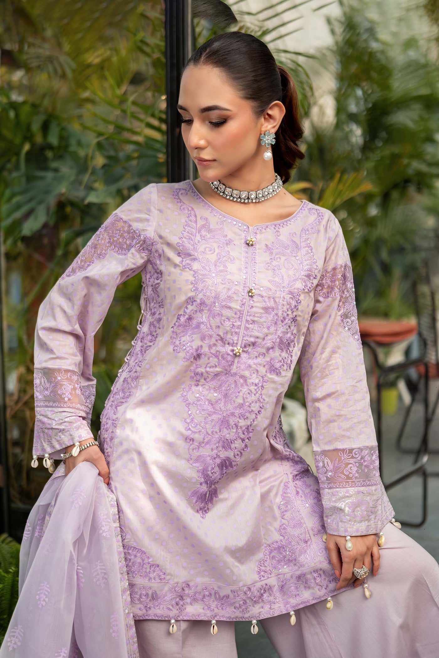 3 Piece Embroidered Lawn Suit | DW-EF25-99