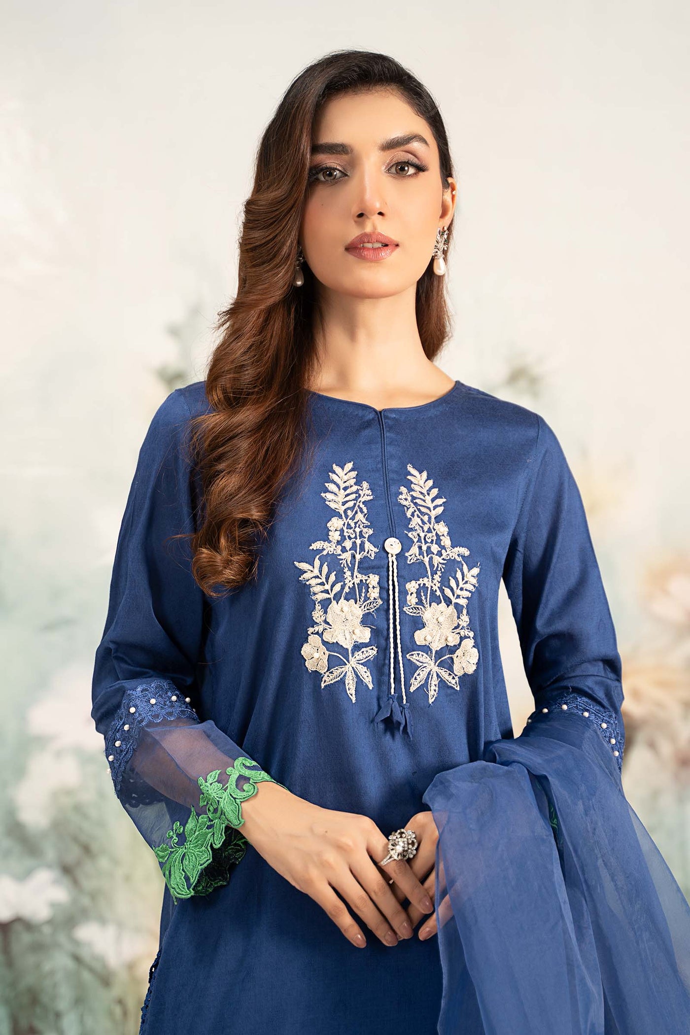 3 Piece Embroidered Self Jacquard Lawn Suit | DW-EF25-15