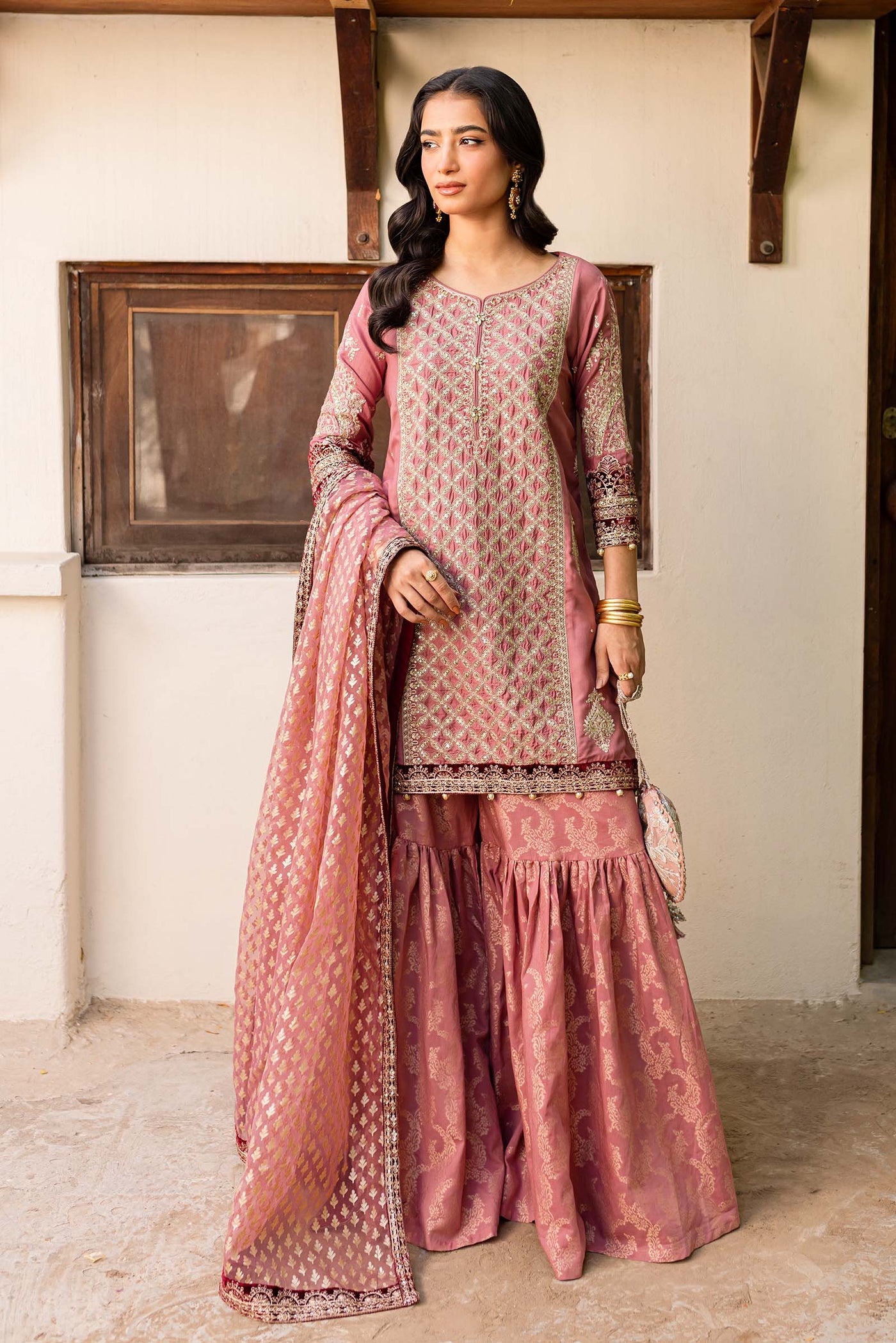 3 Piece Embroidered Linen Suit | DW-W24-05