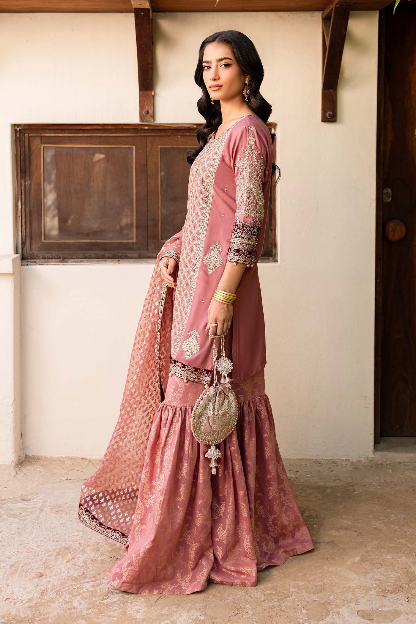 3 Piece Embroidered Linen Suit | DW-W24-05