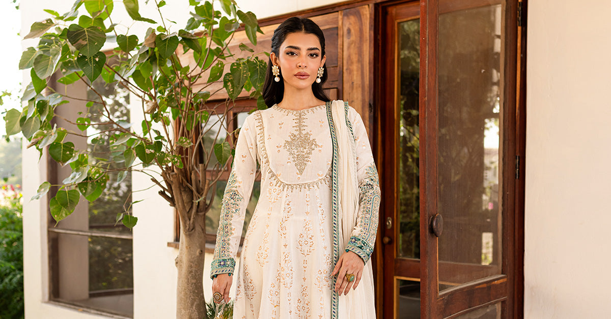 3 Piece Embroidered Jacquard Suit | DW-W24-81