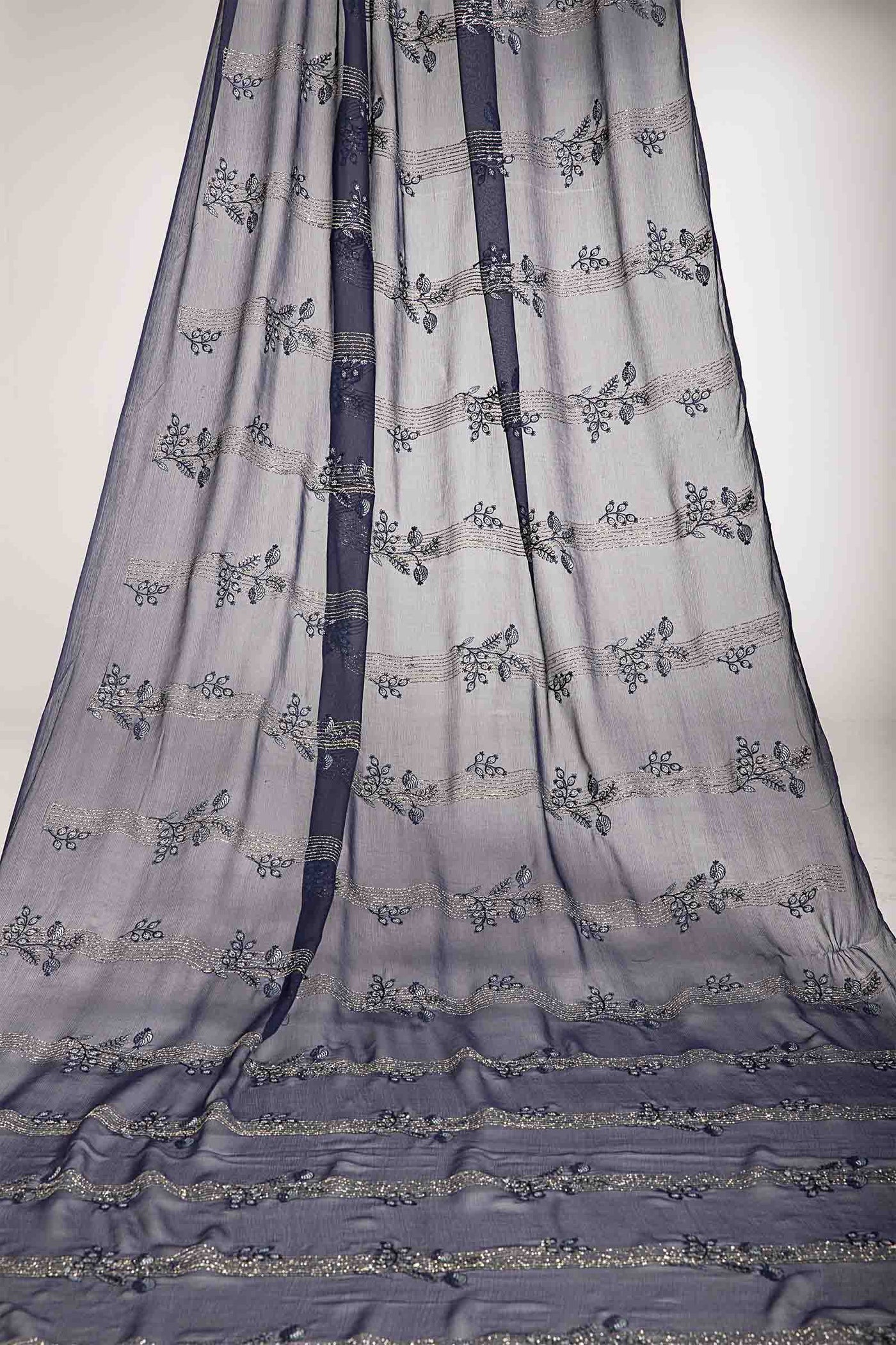 Embroidered Chiffon Fabric (3Pcs) | LF-819