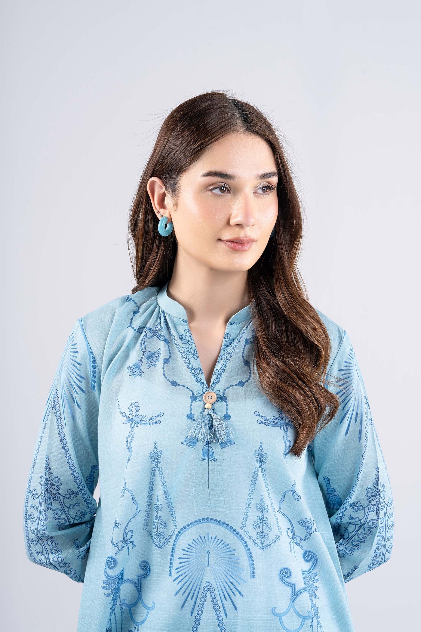 2 Pc Printed Slub Lawn Suit | MB-CS25-101