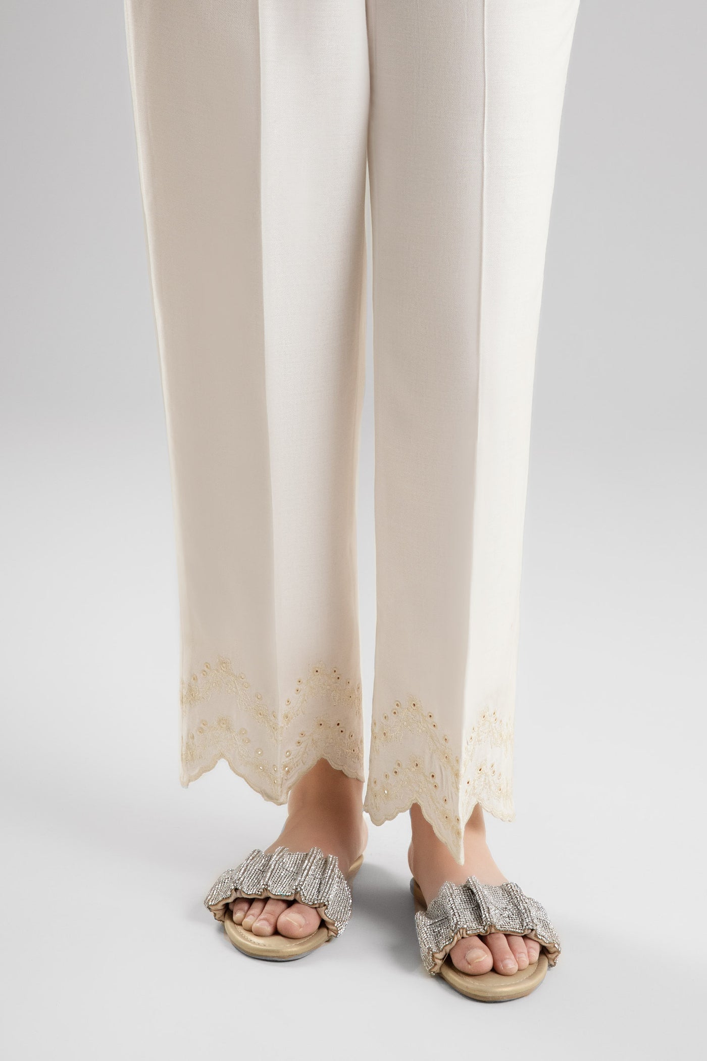 Embroidered Viscose Trouser | MB-CS25-24