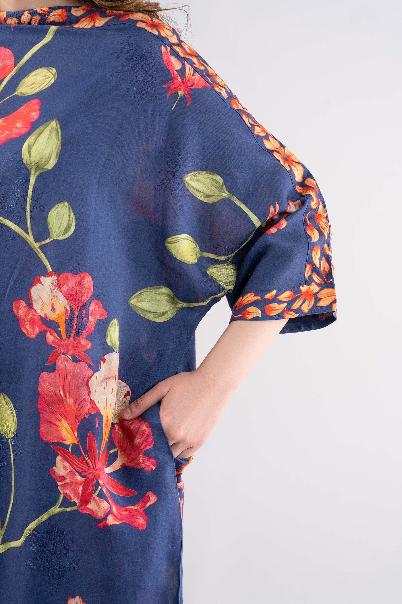 Printed Jacquard Viscose Tunic | MB-CS25-69