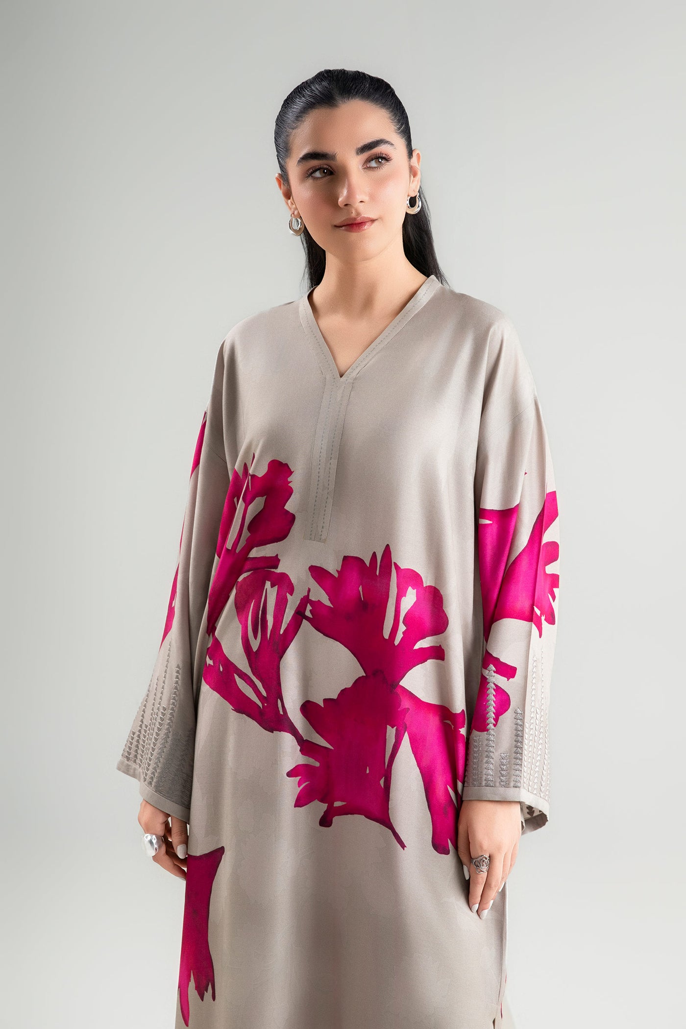 Printed Arabic Lawn Shirt | MB-CS25-83