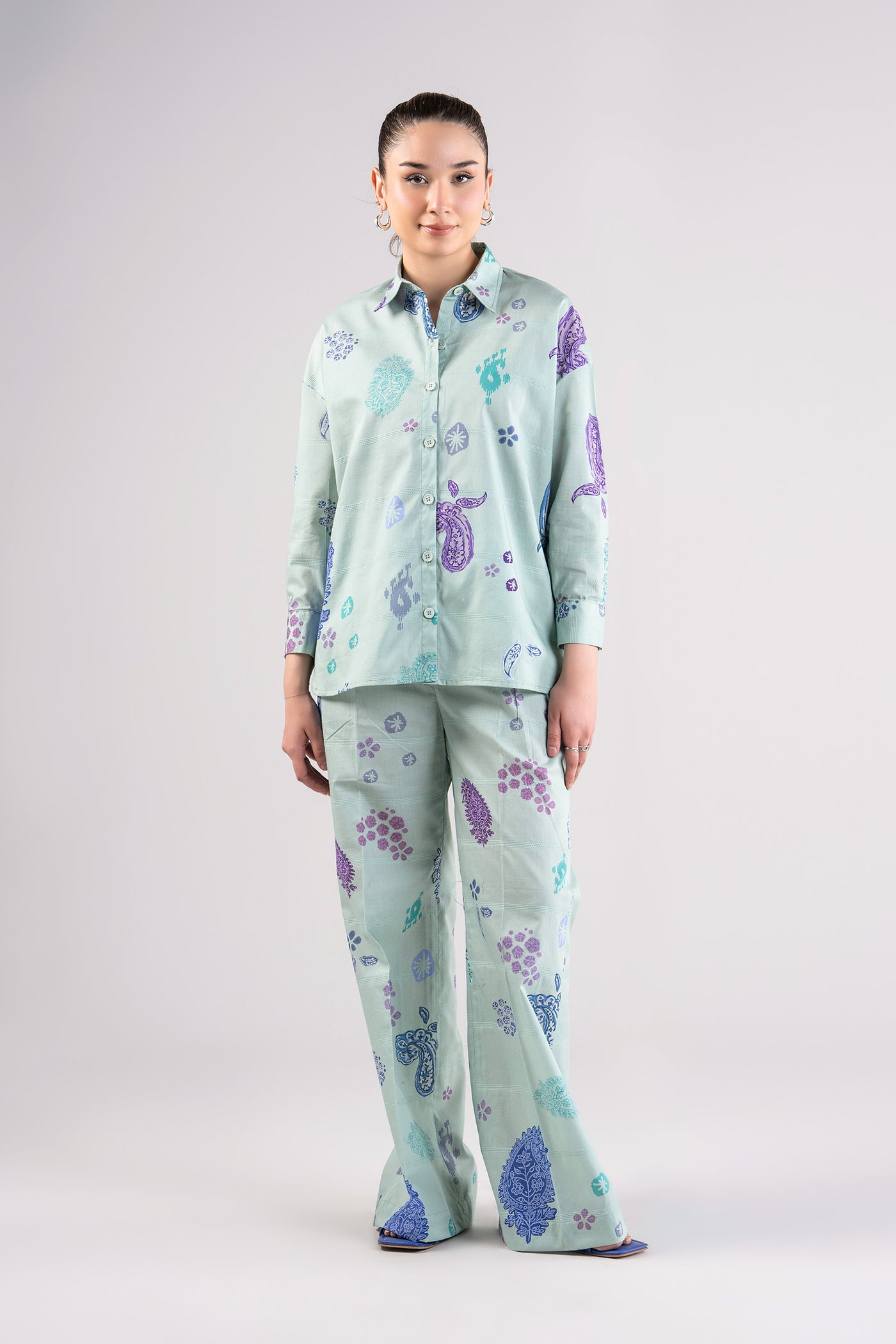 2 Pc Printed Textured Cotton Suit | MB-CS25-94