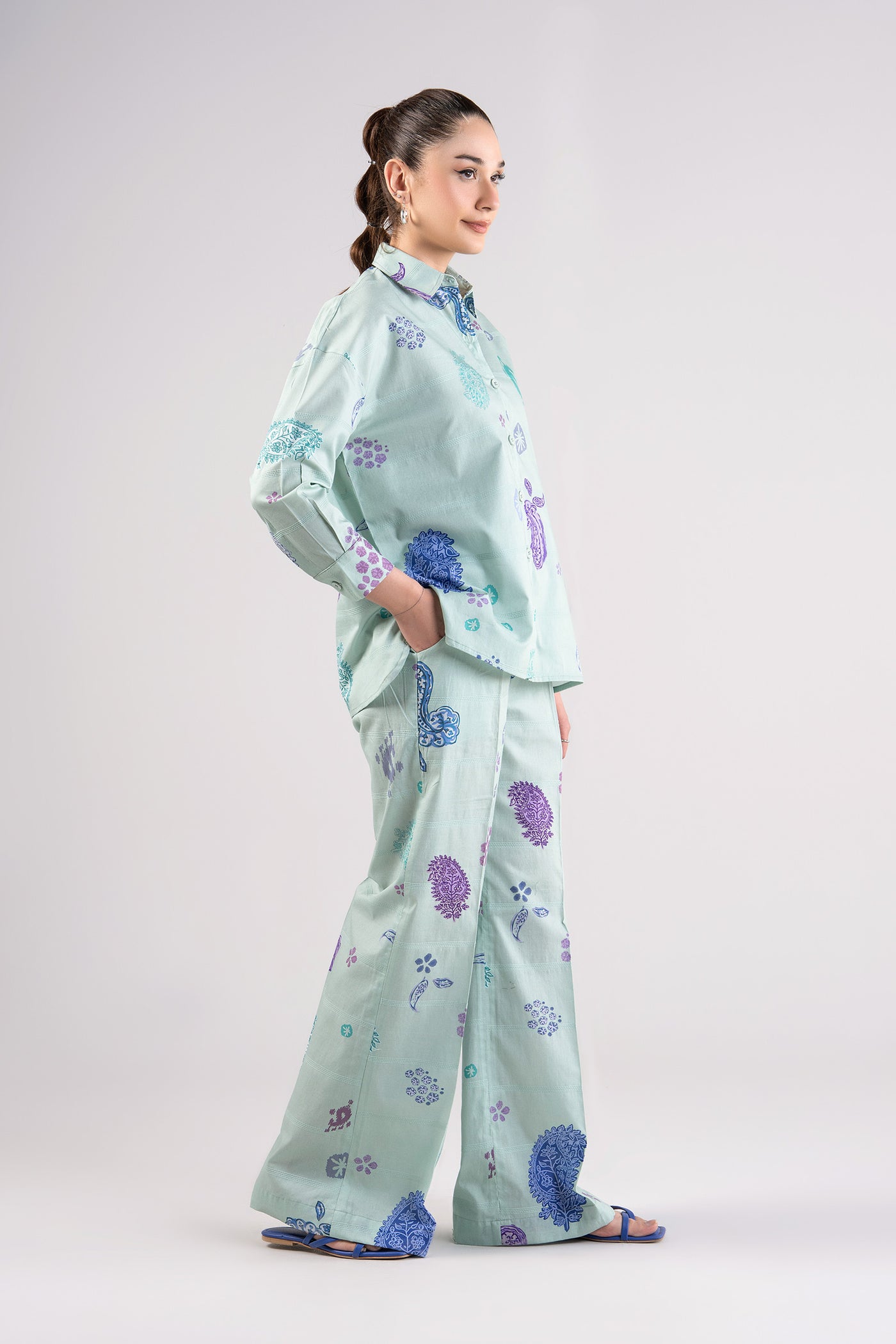 2 Pc Printed Textured Cotton Suit | MB-CS25-94