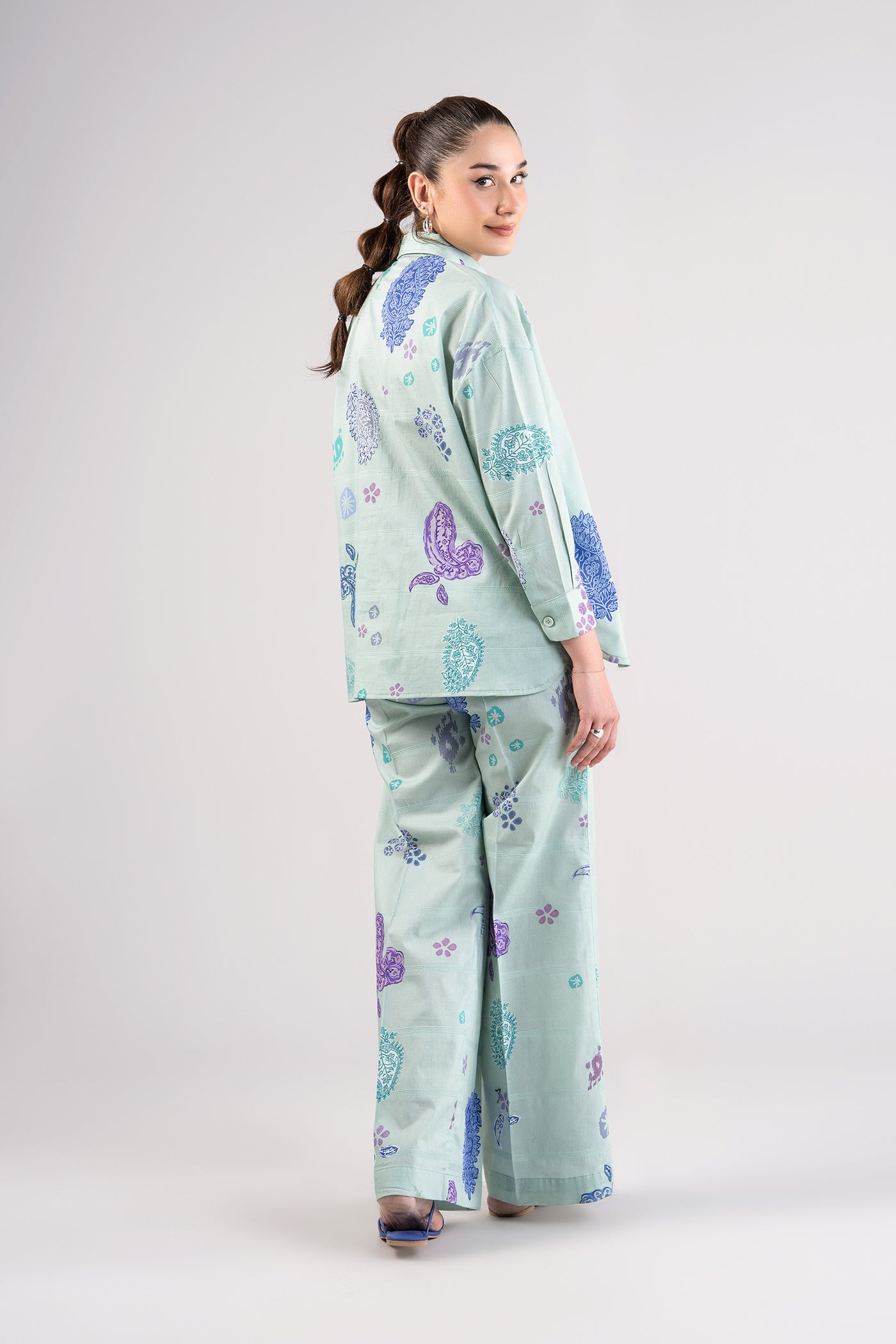 2 Pc Printed Textured Cotton Suit | MB-CS25-94