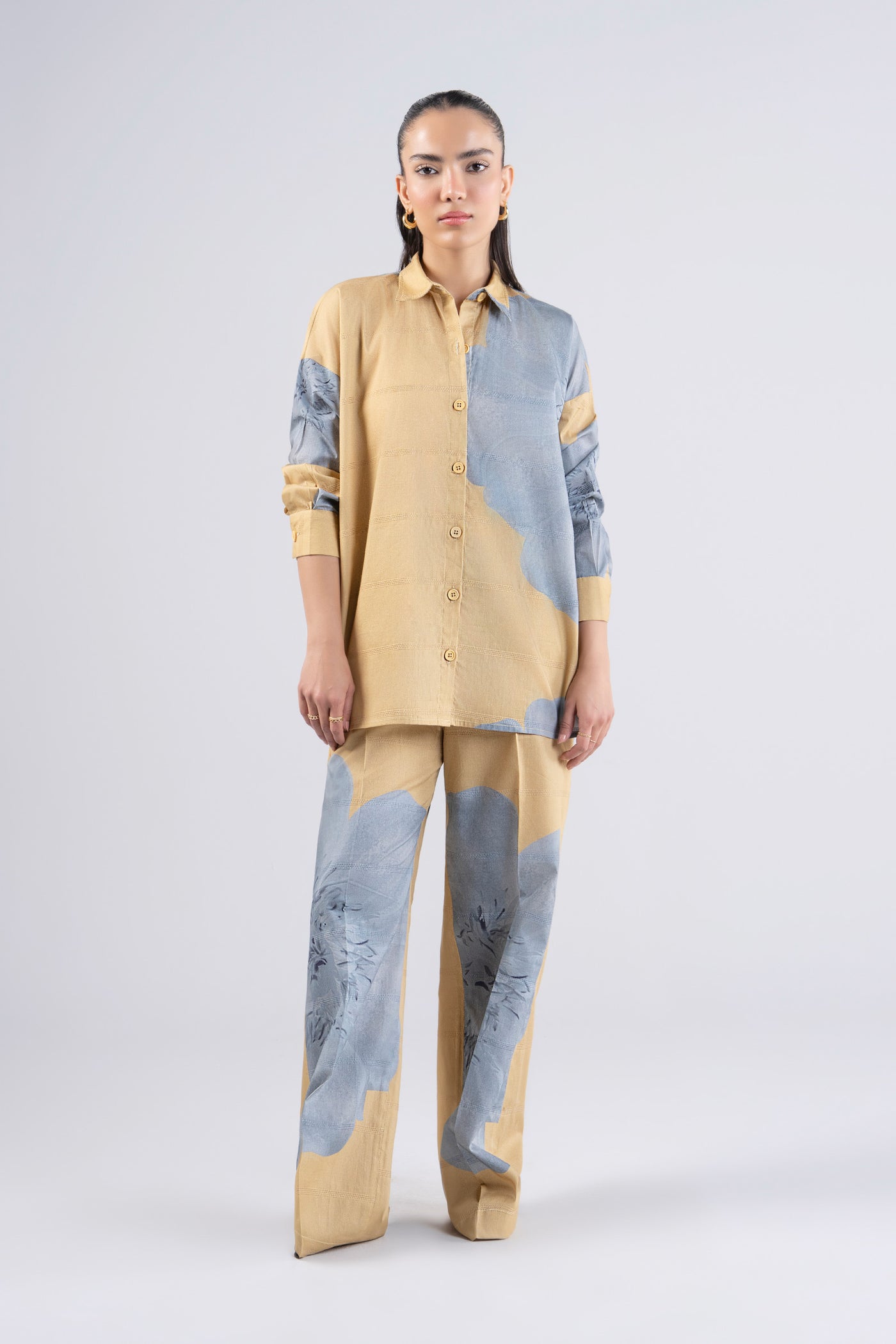 2 Pc Printed Textured Cotton Suit | MB-CS25-96