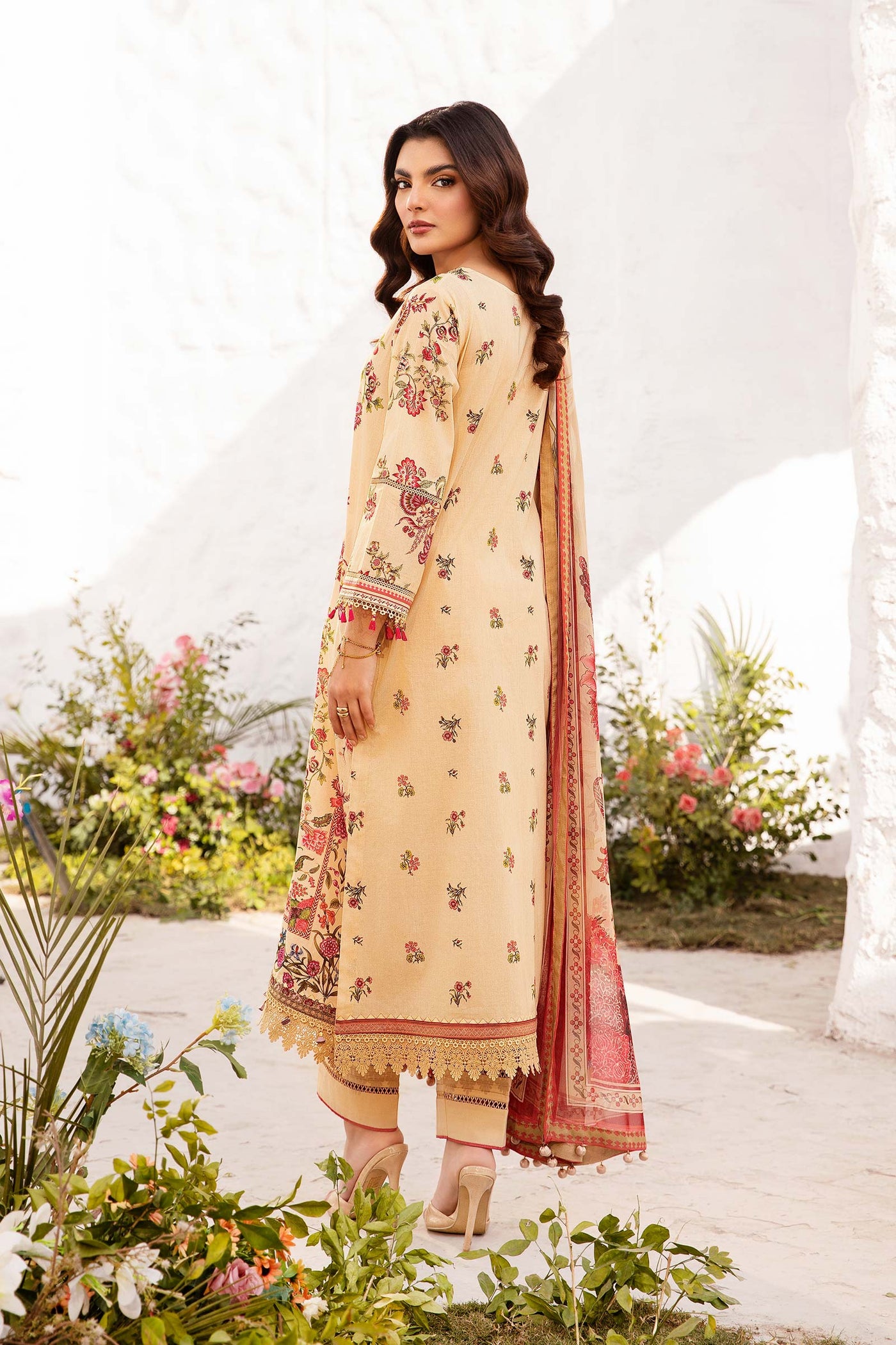 3 Pc Unstitched Embroidered Lawn Suit | MB-CUS25-705A