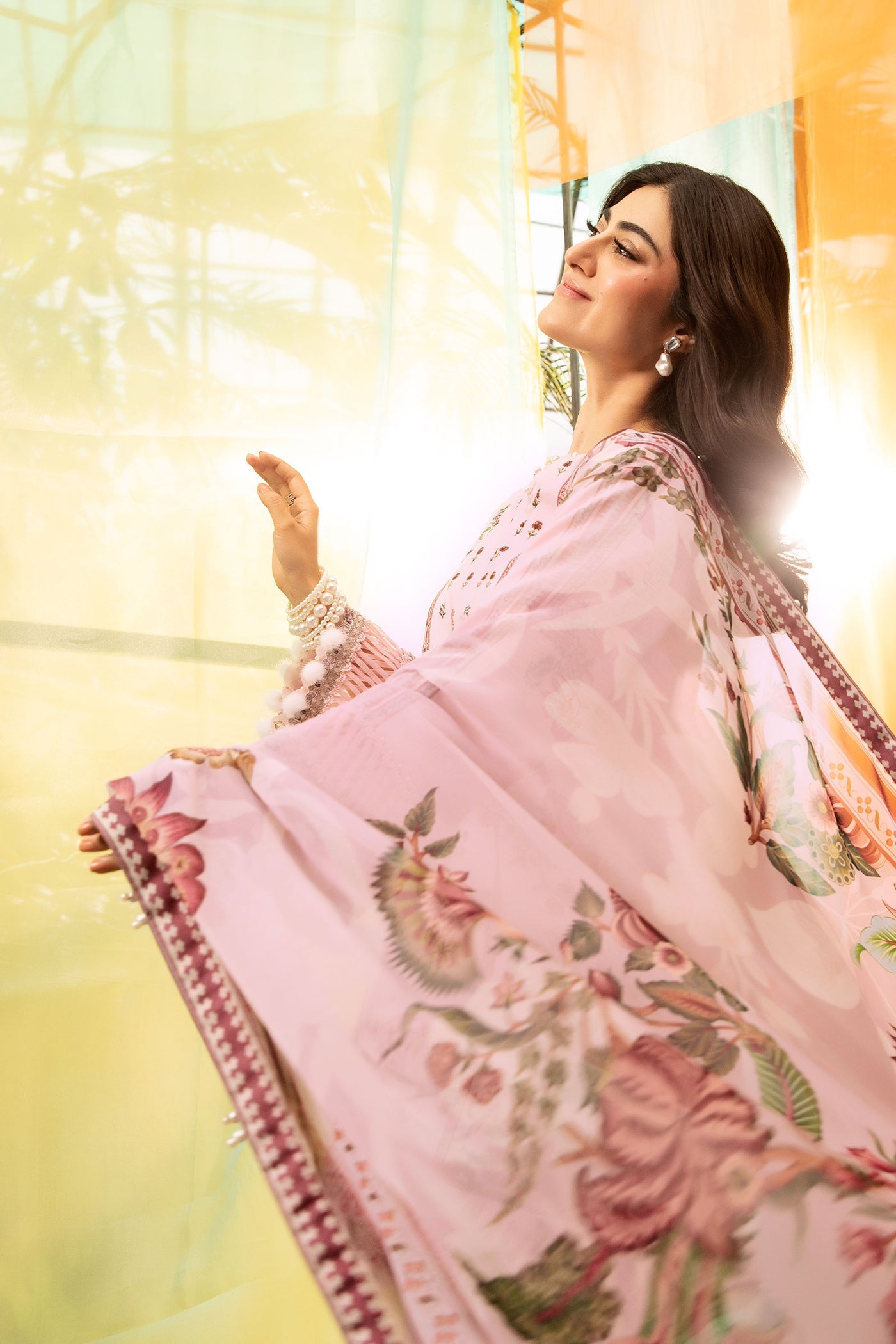 3 Pc Unstitched Embroidered Lawn Suit | MB-CUS25-705B