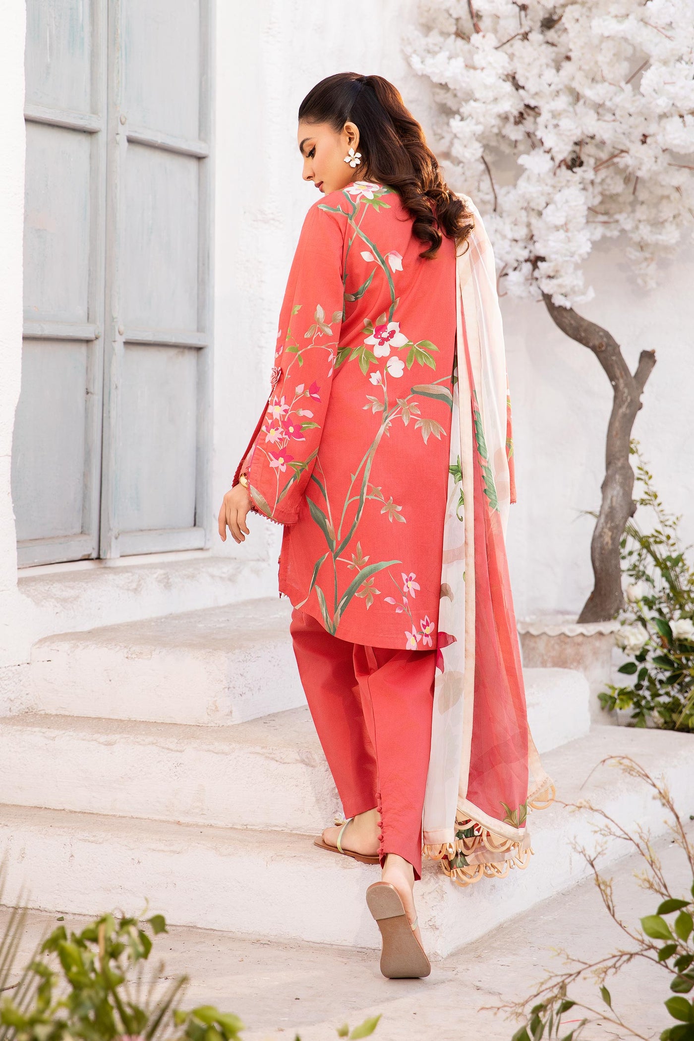 3 Pc Unstitched Embroidered Lawn Suit | MB-CUS25-707B