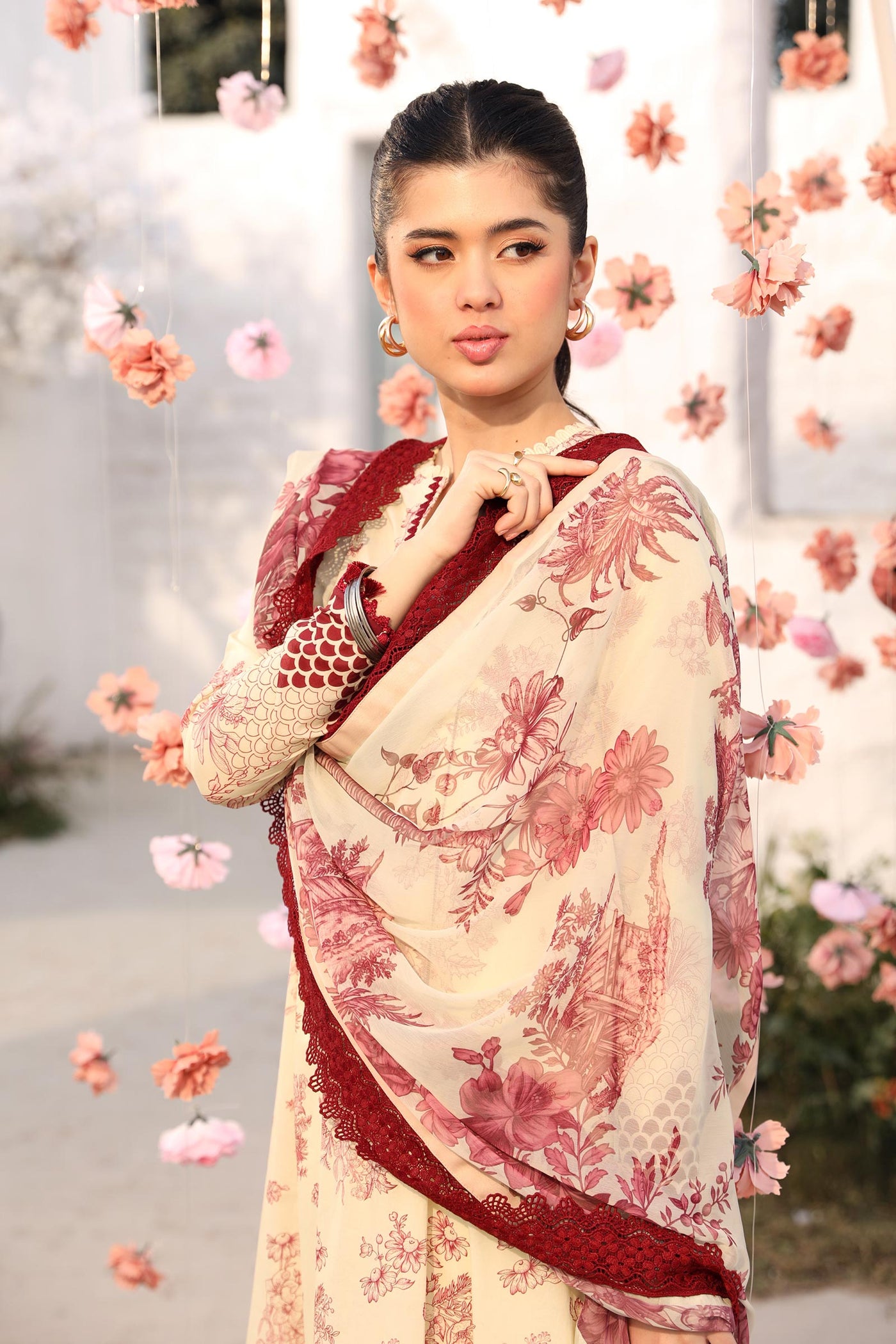 3 Pc Unstitched Embroidered Lawn Suit | MB-CUS25-708A