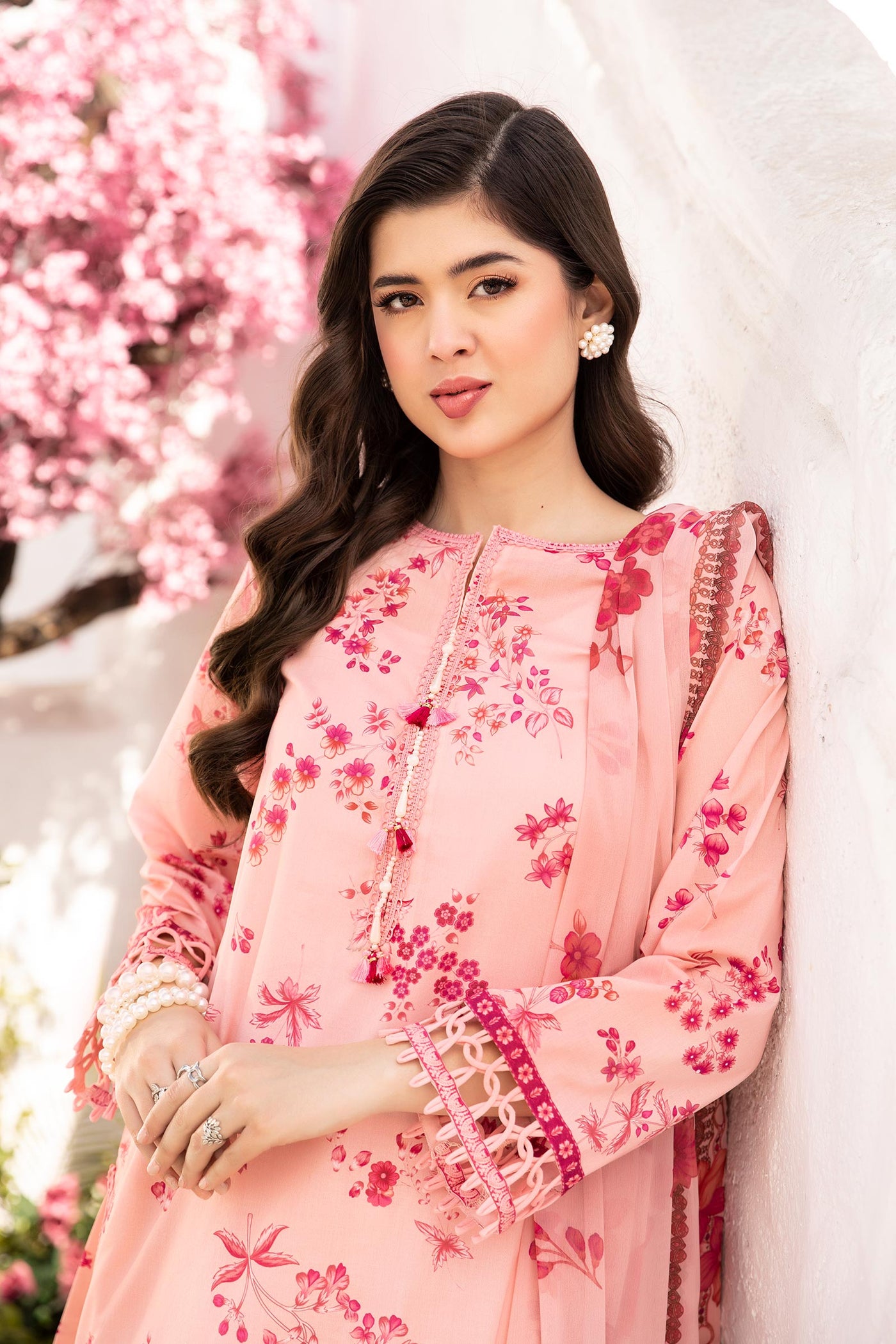 3 Pc Unstitched Embroidered Lawn Suit | MB-CUS25-709A