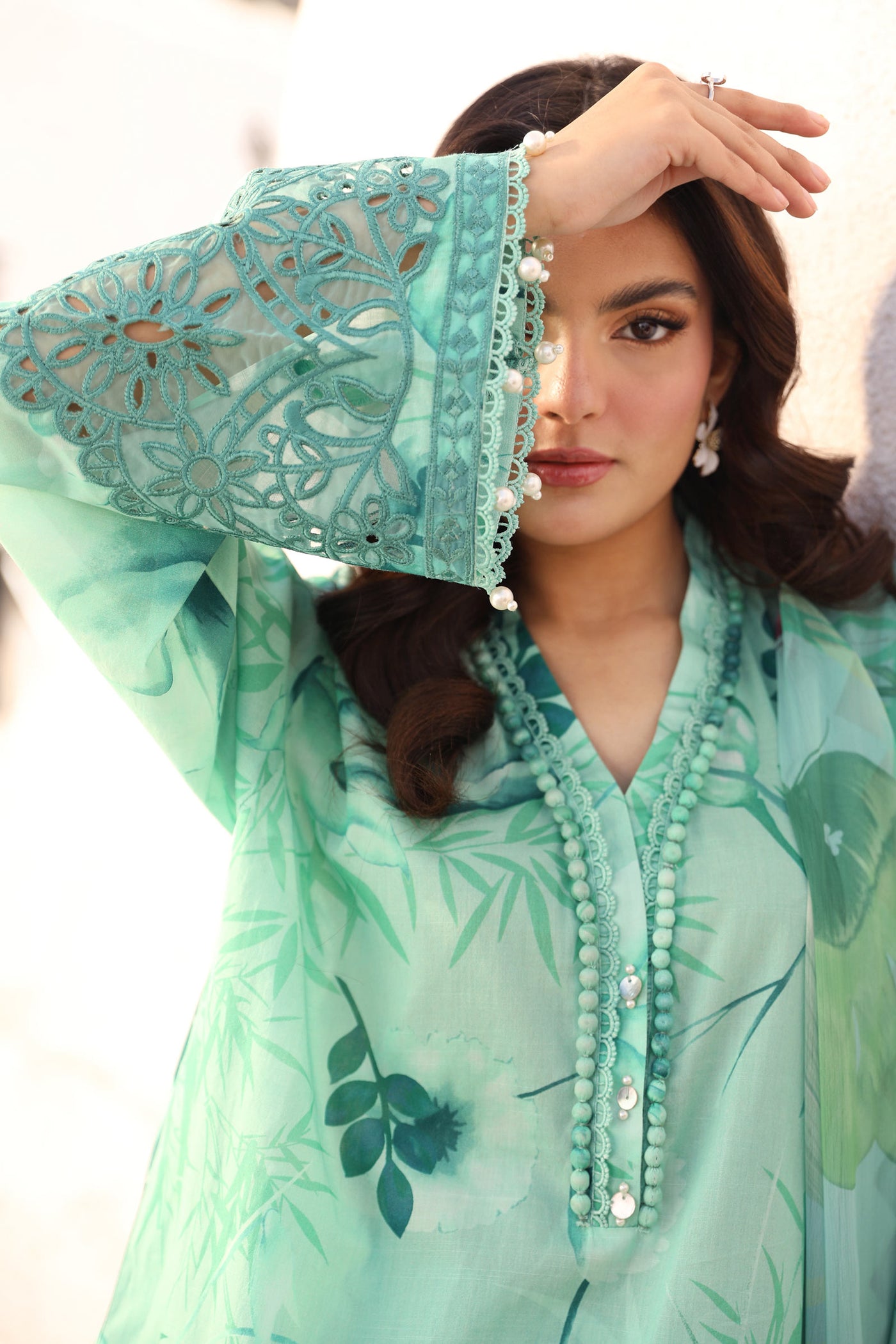 3 Pc Unstitched Embroidered Lawn Suit | MB-CUS25-713A