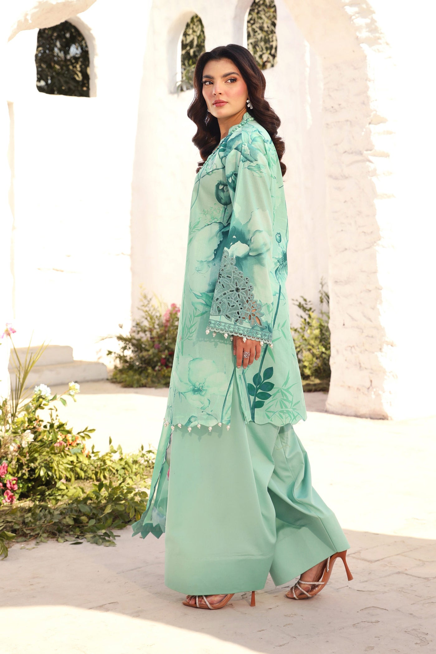 3 Pc Unstitched Embroidered Lawn Suit | MB-CUS25-713A