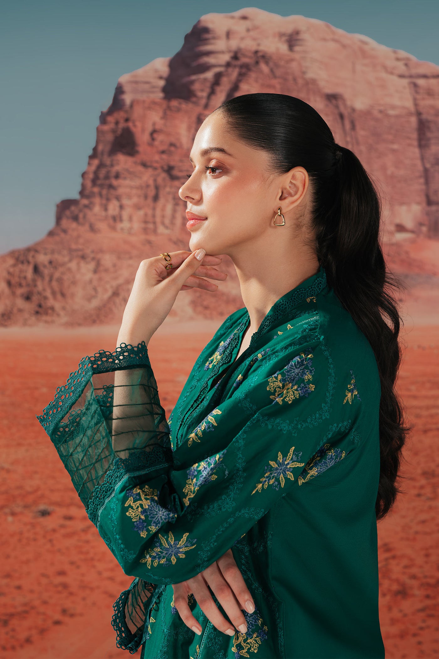 Embroidered Lawn Kurta | MB-EA24-43