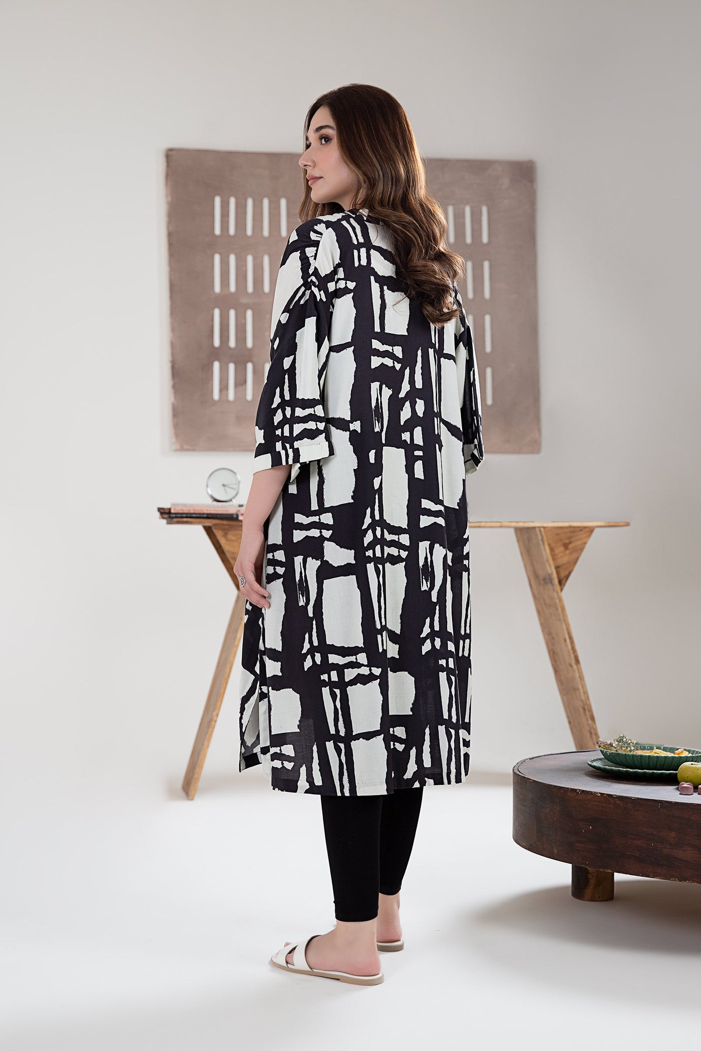 Printed Arabic Lawn Tunic | MB-EA24-90