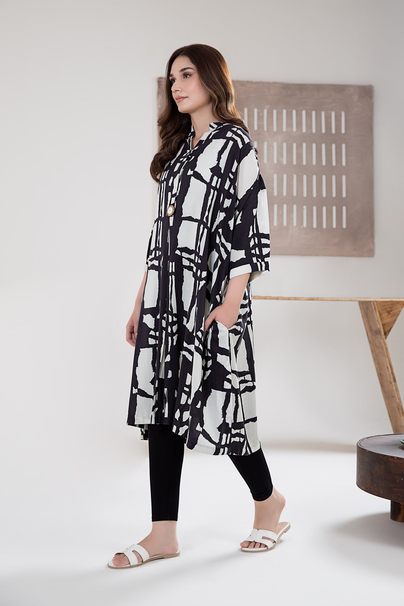 Printed Arabic Lawn Tunic | MB-EA24-90