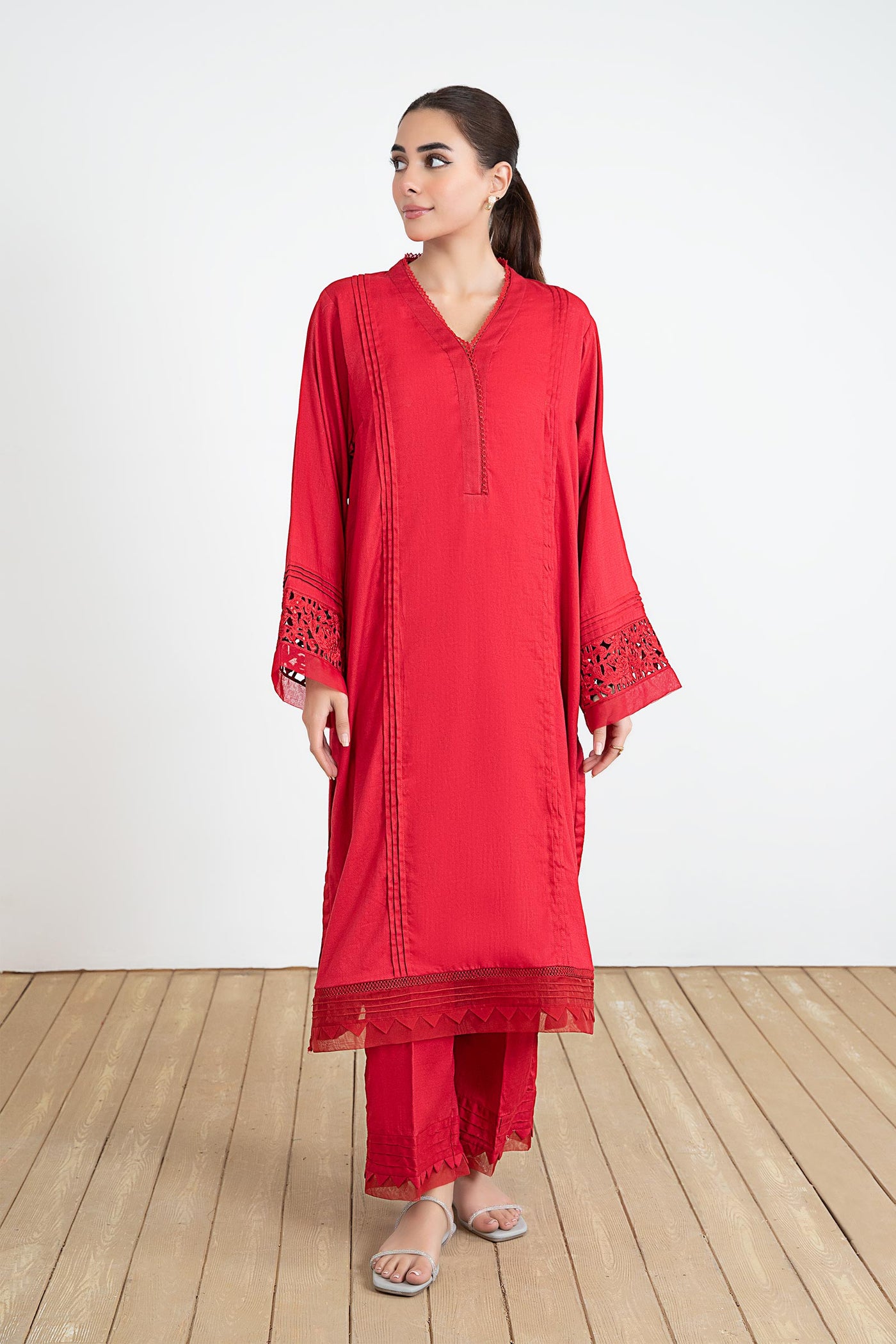 2 Piece Embroidered Dobby Lawn Suit | MB-EF24-86