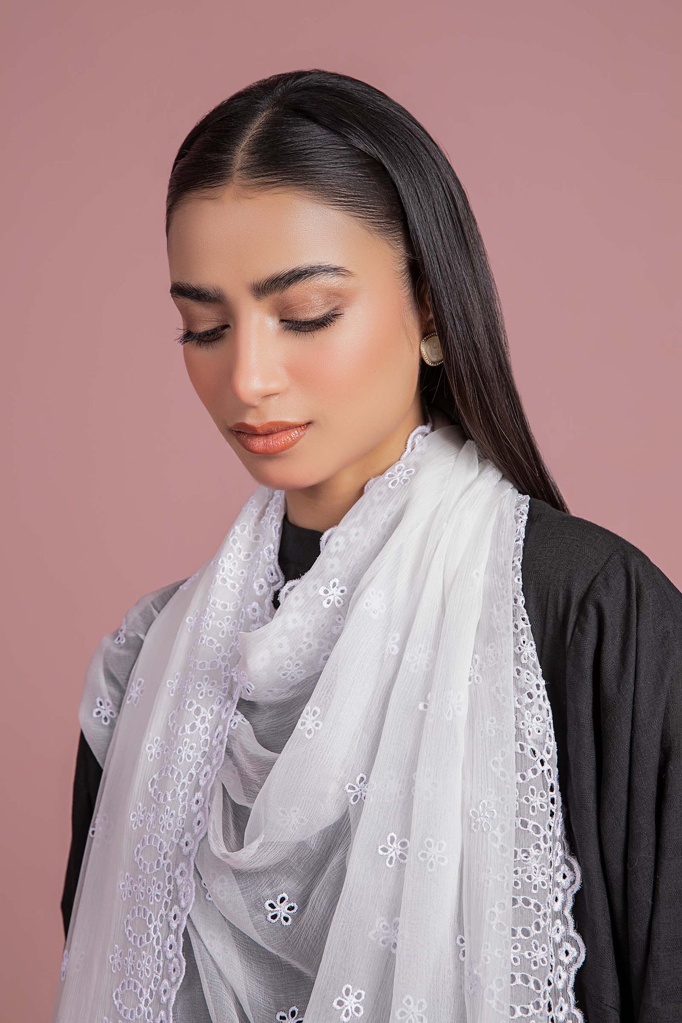 Embroidered Chiffon Dupatta | MB-EF24-143