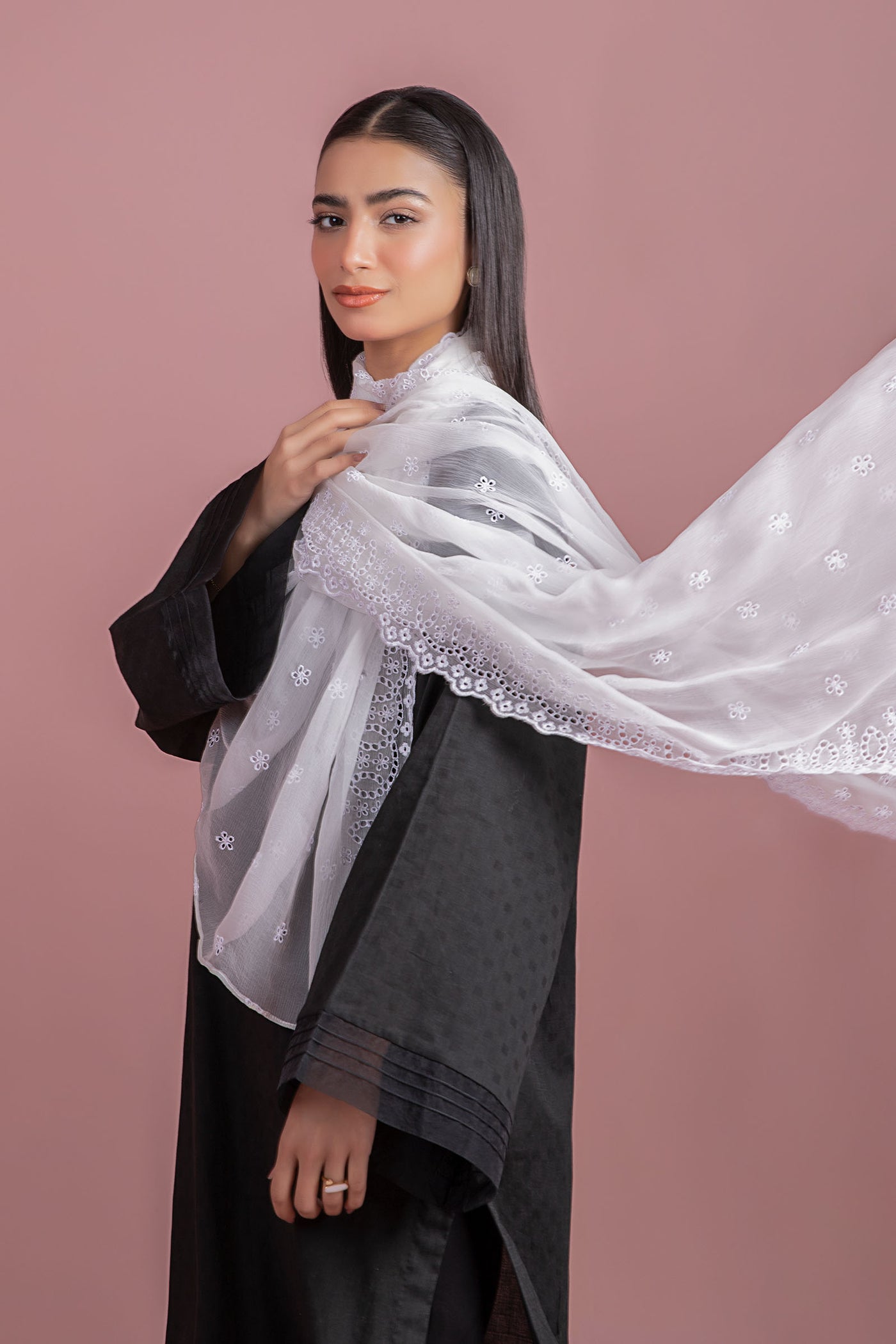 Embroidered Chiffon Dupatta | MB-EF24-143