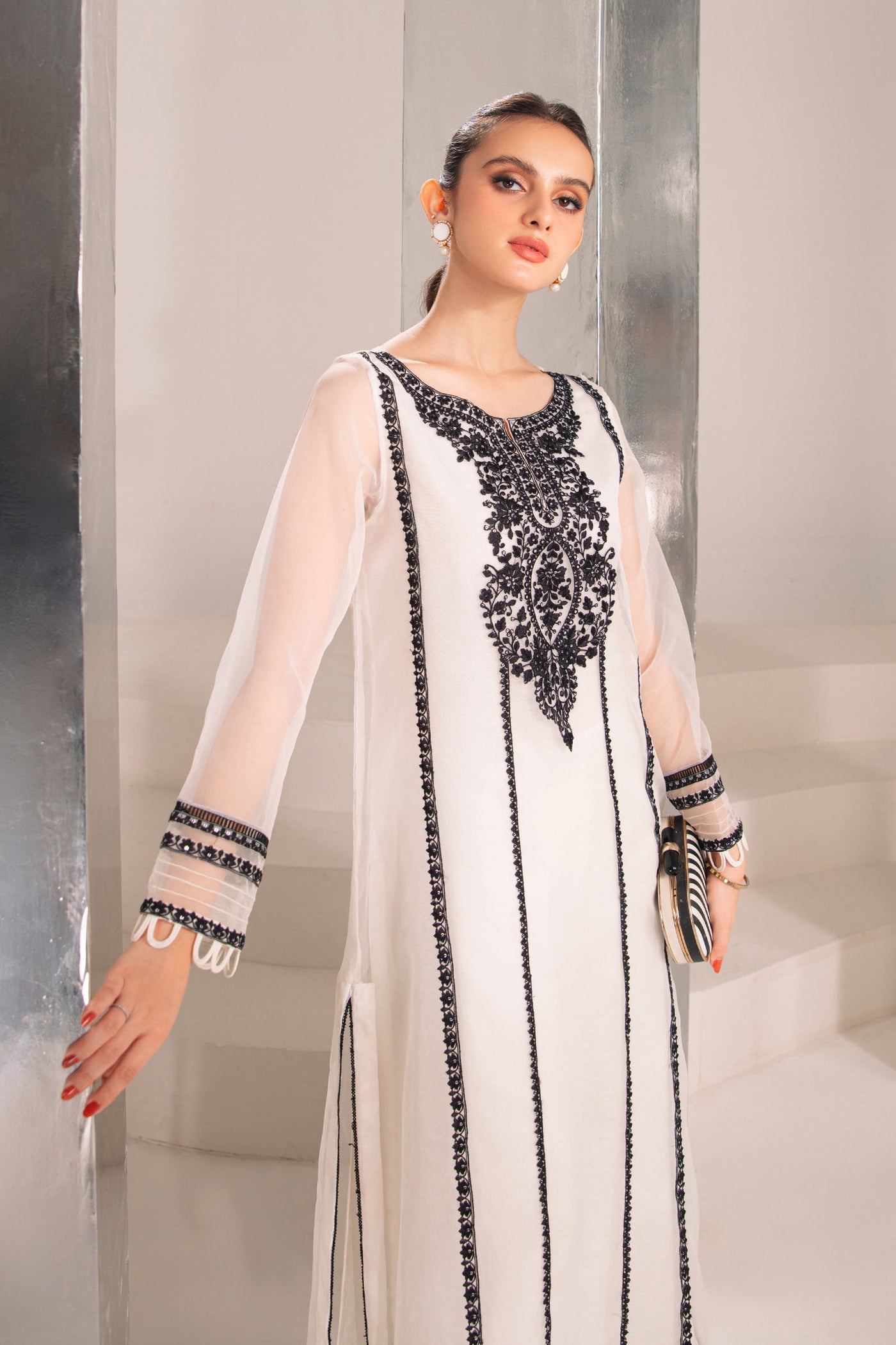 2 Pc Embroidered Raw Silk Suit | MB-F23-411