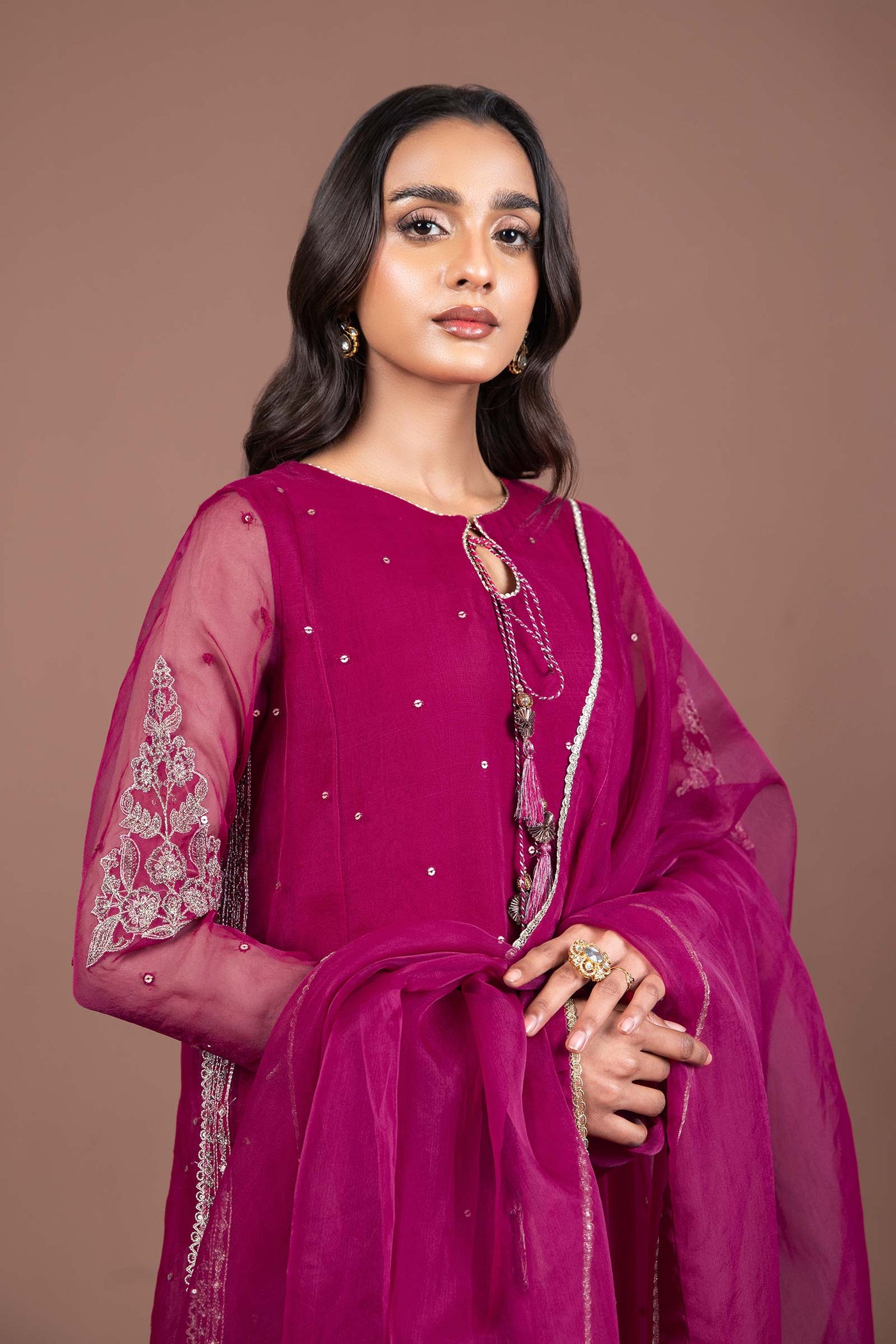 2 Pc Embroidered Organza Suit | MB-F24-517