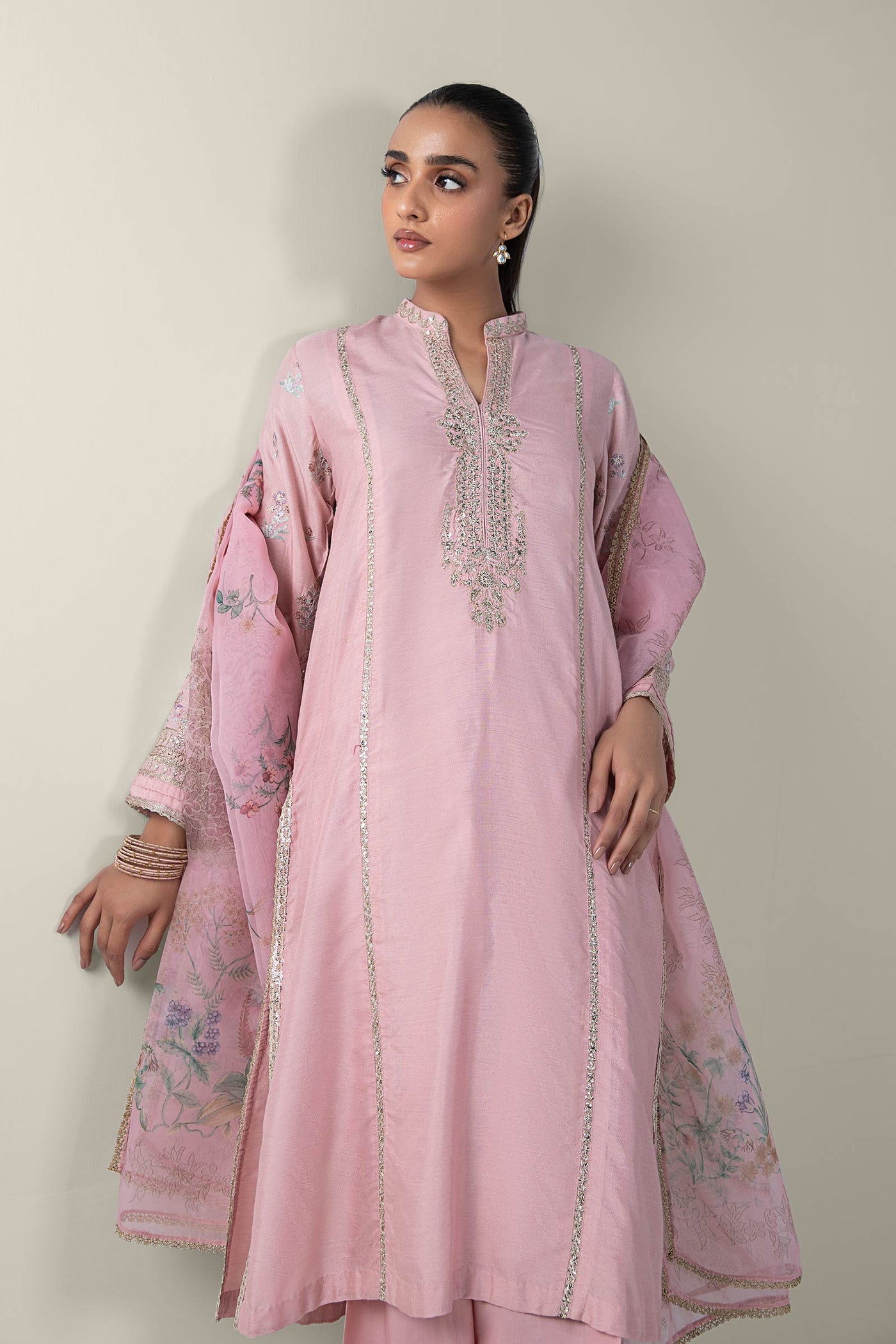 2 Pc Embroidered Khaddi Silk Suit | MB-WF24-22