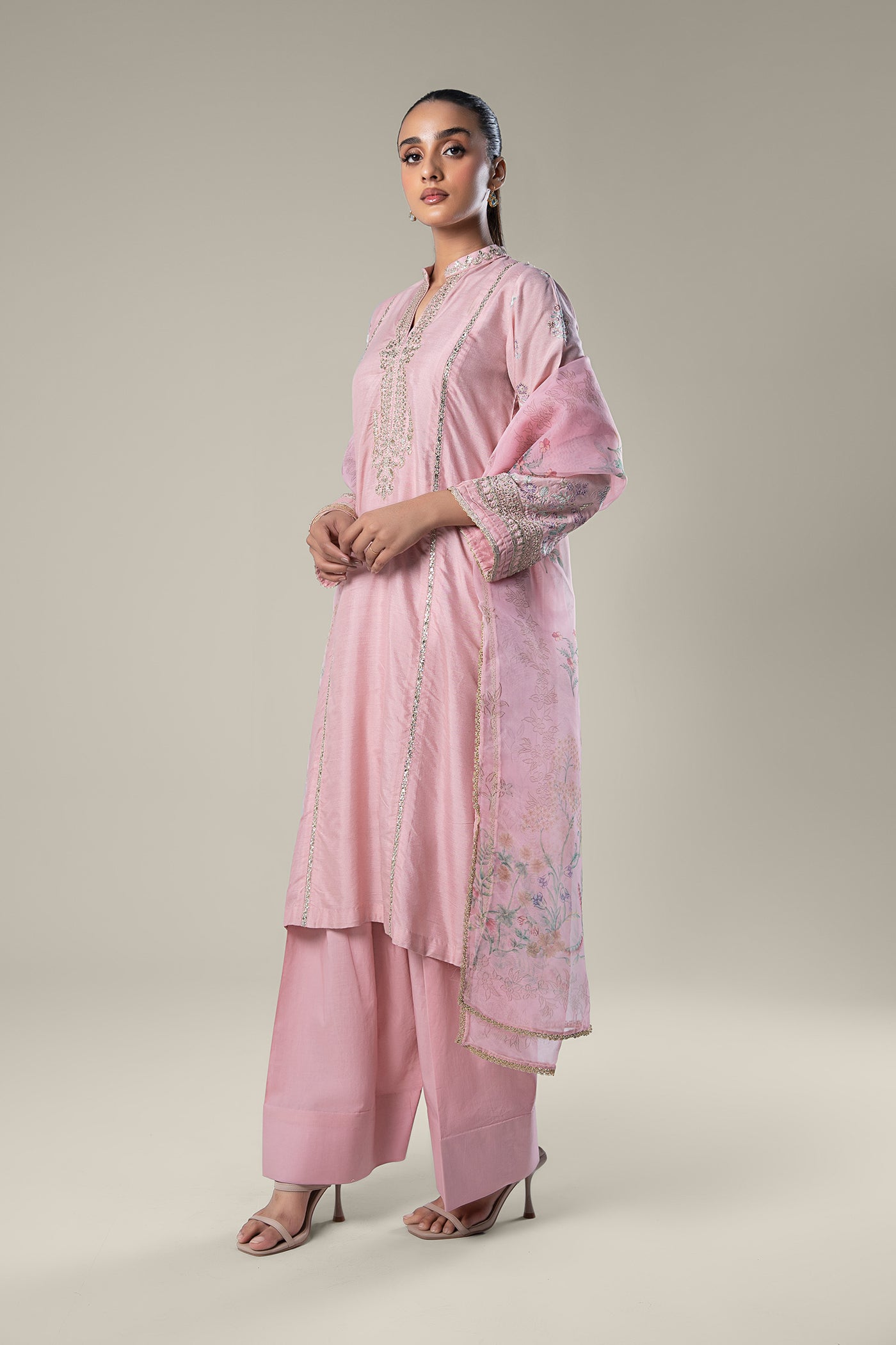 2 Pc Embroidered Khaddi Silk Suit | MB-WF24-22