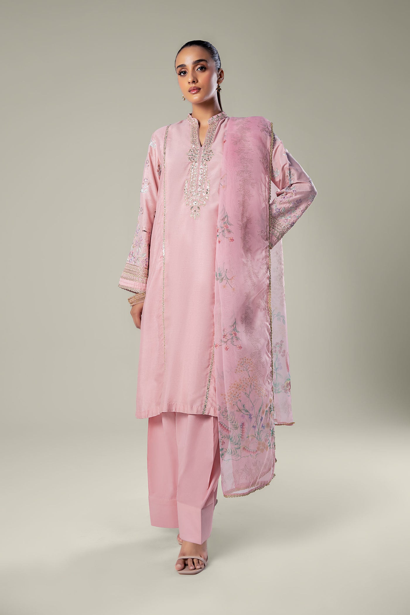 2 Pc Embroidered Khaddi Silk Suit | MB-WF24-22