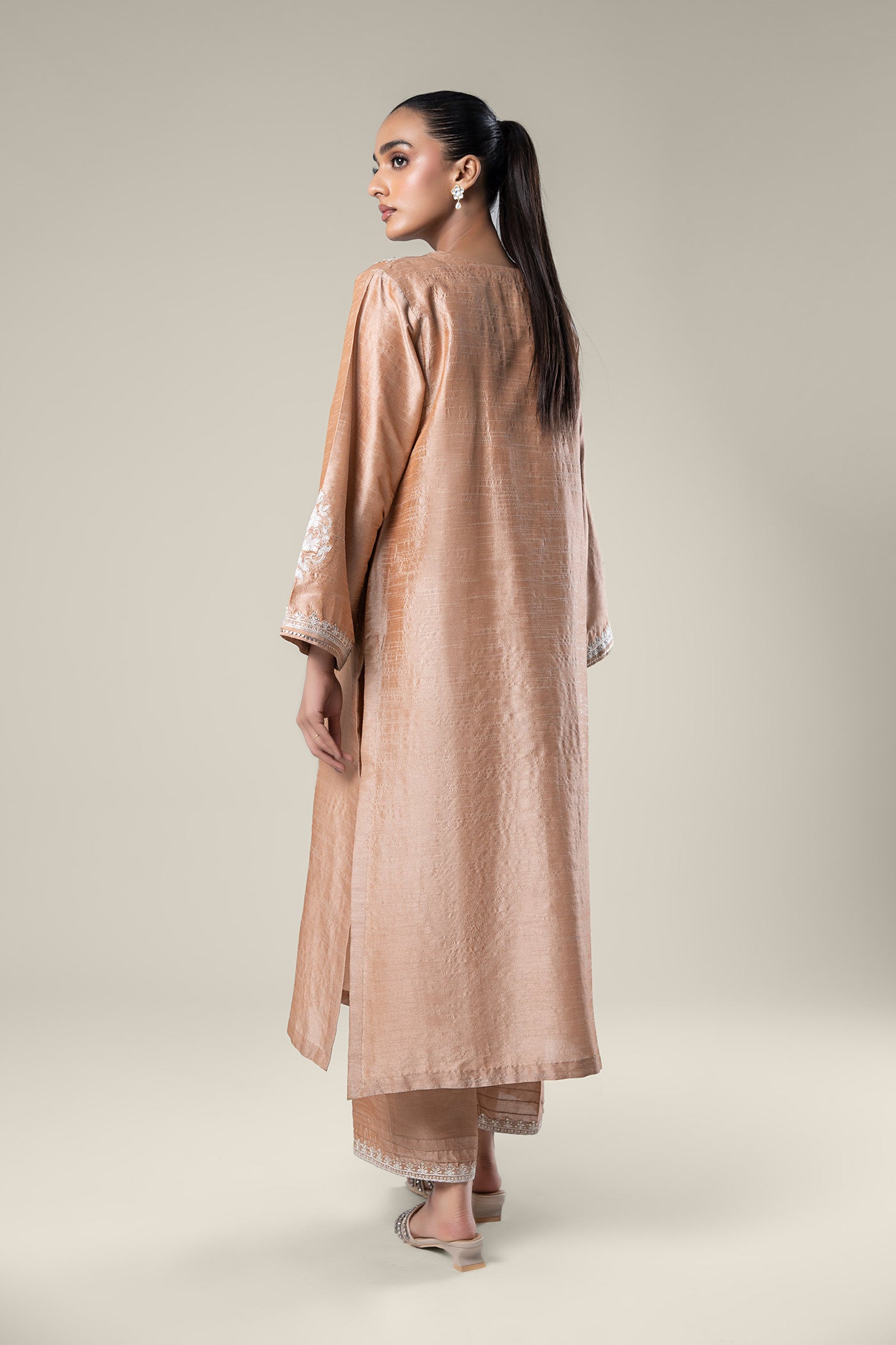 2 Pc Embroidered Tonal Raw Silk Suit | MB-WF24-37