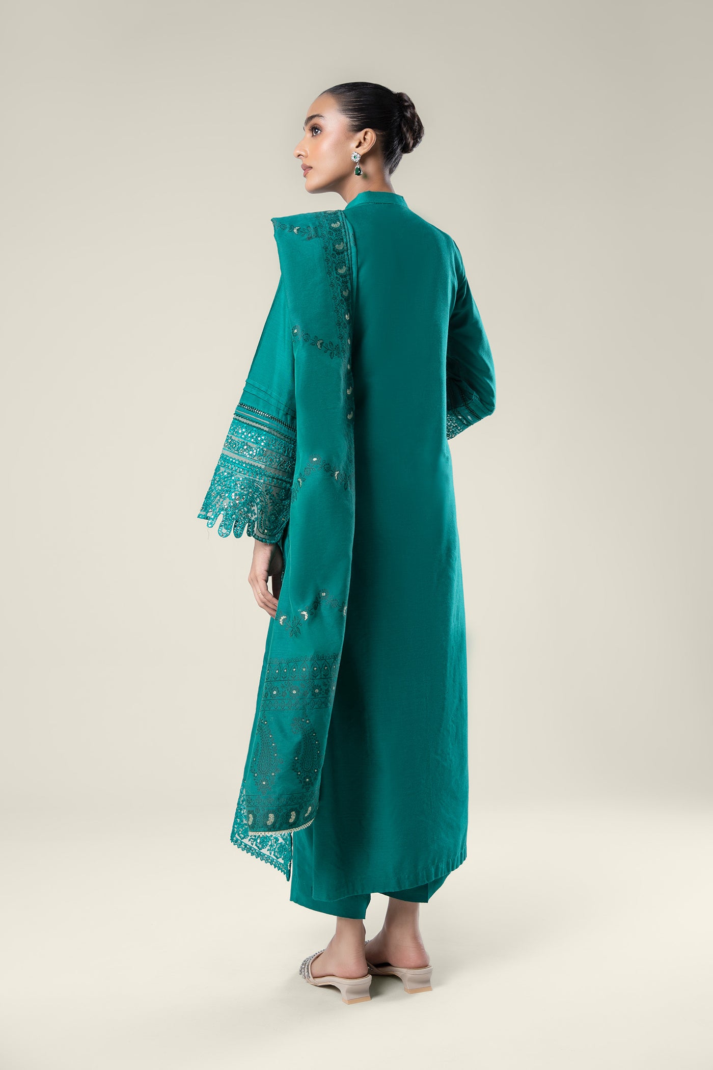 2 Pc Embroidered Khaddi Silk Suit | MB-WF24-21