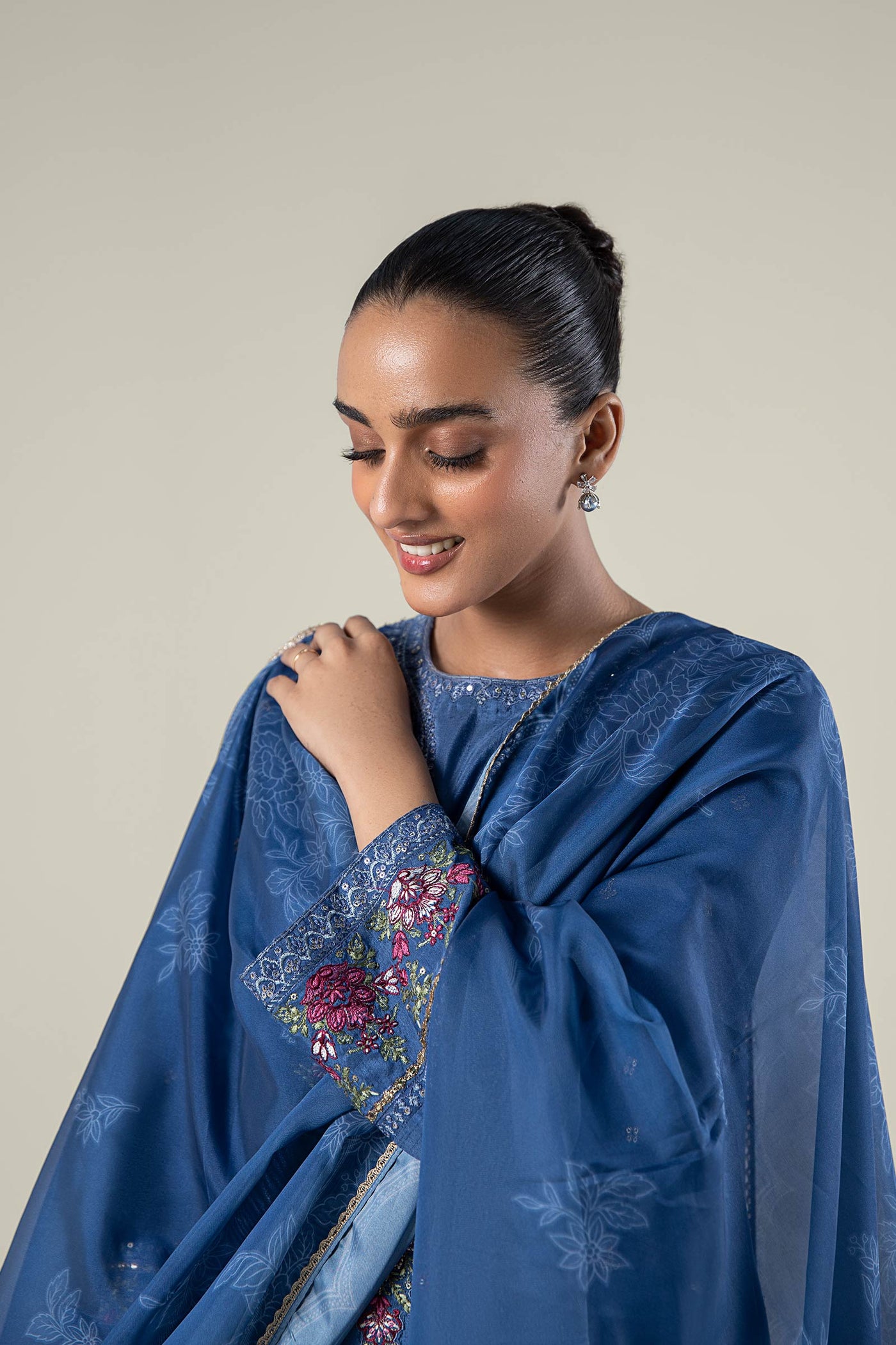 2 Pc Embroidered Raw Silk Suit | MB-WF24-36