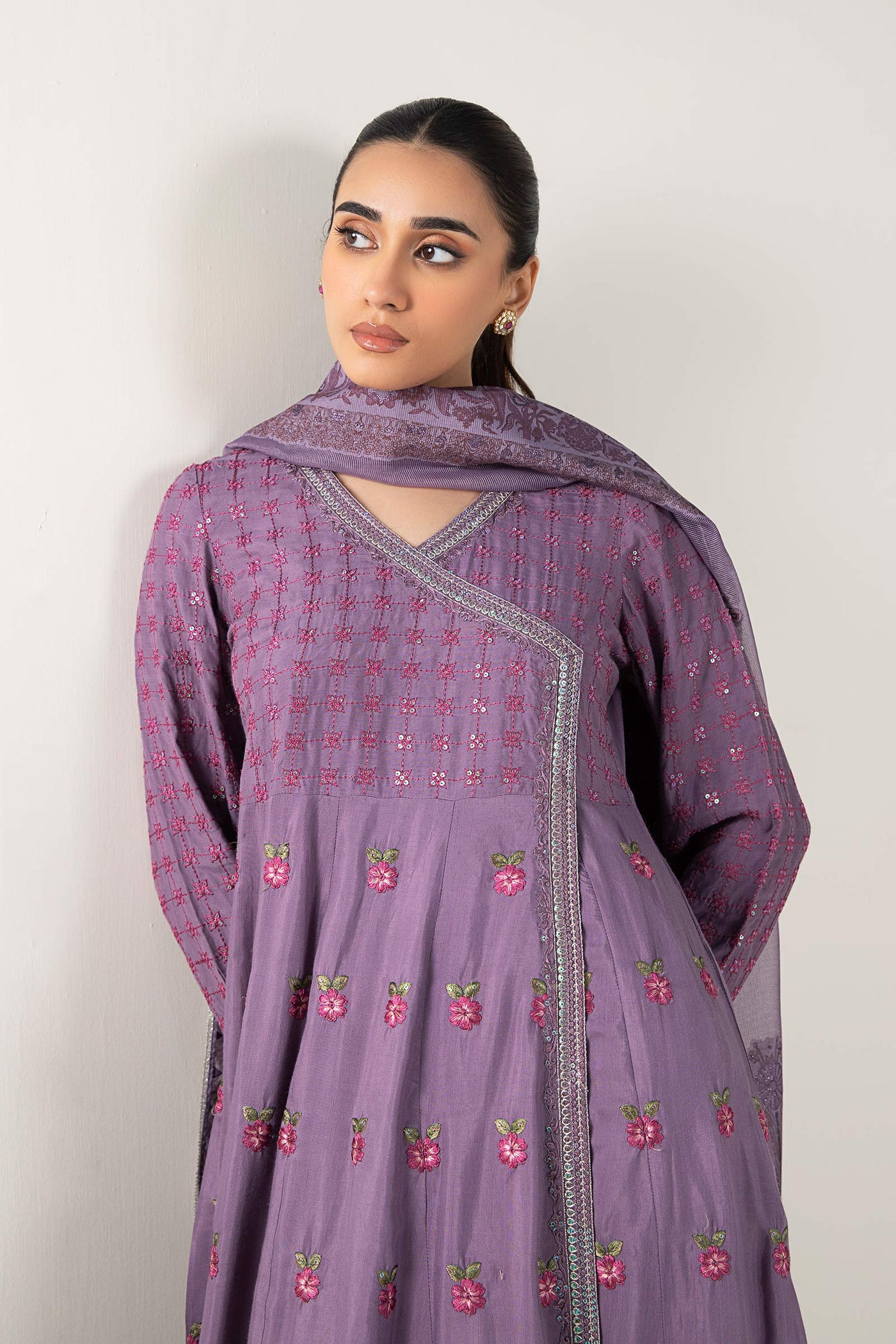 2 Pc Embroidered Raw Silk Suit | MB-WF24-43