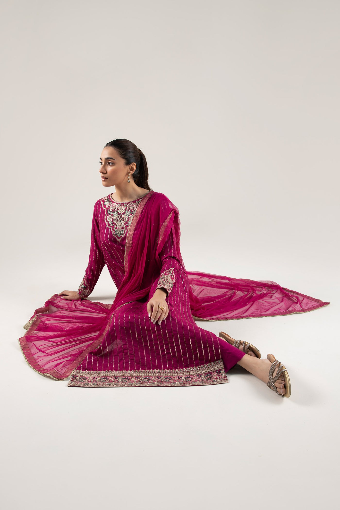 2 Pc Embroidered Khaddi Silk Suit | MB-WF24-44