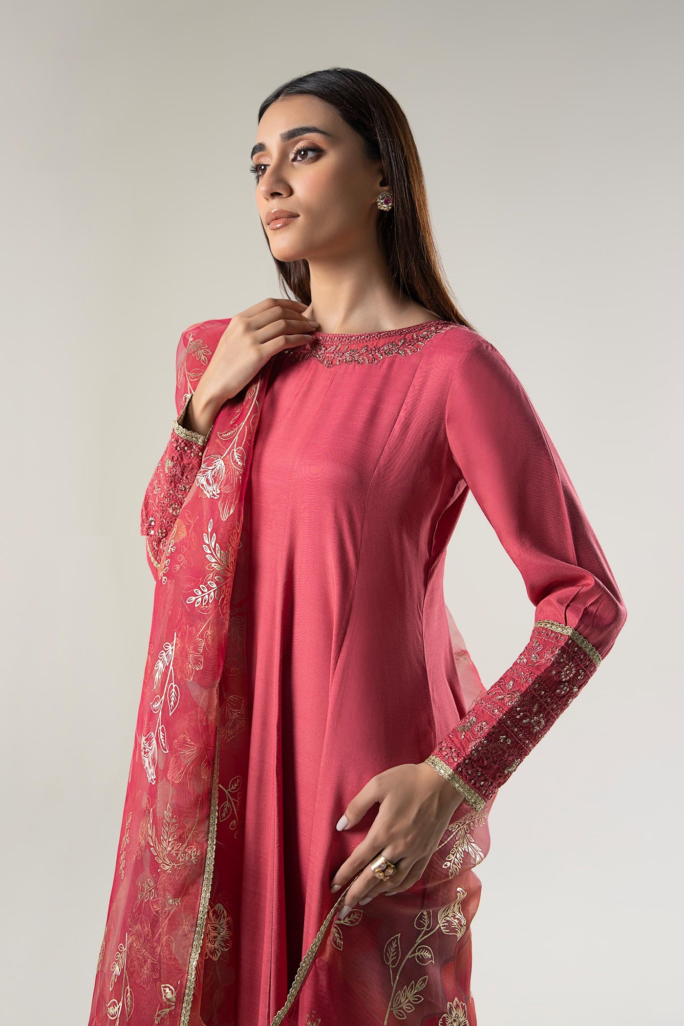 2 Pc Embroidered Raw Silk Suit | MB-WF24-48