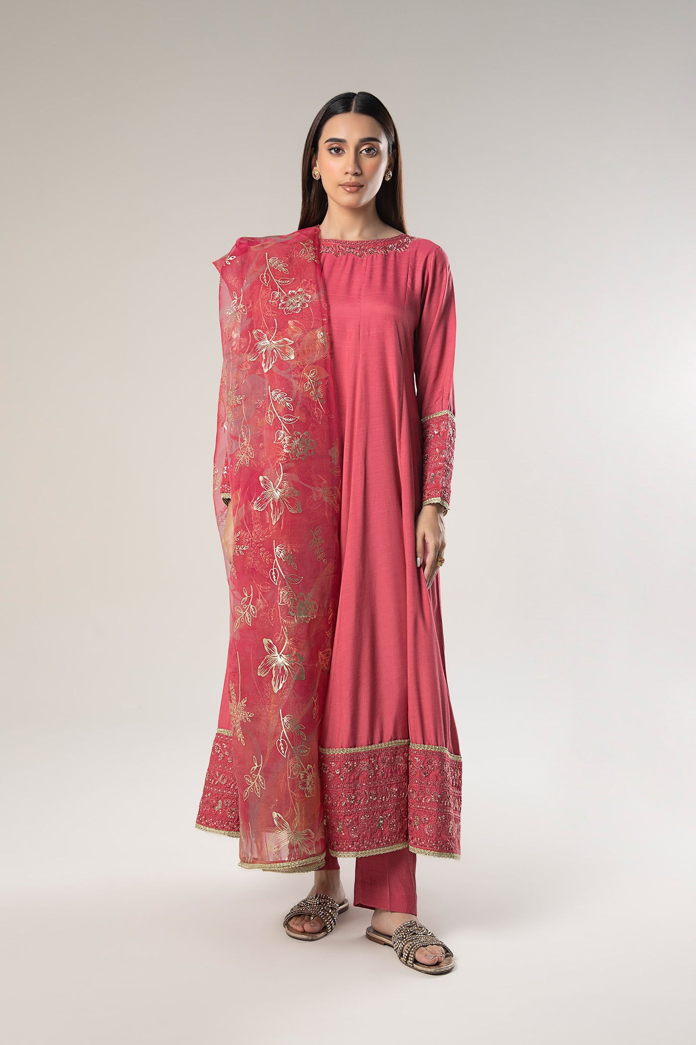 2 Pc Embroidered Raw Silk Suit | MB-WF24-48