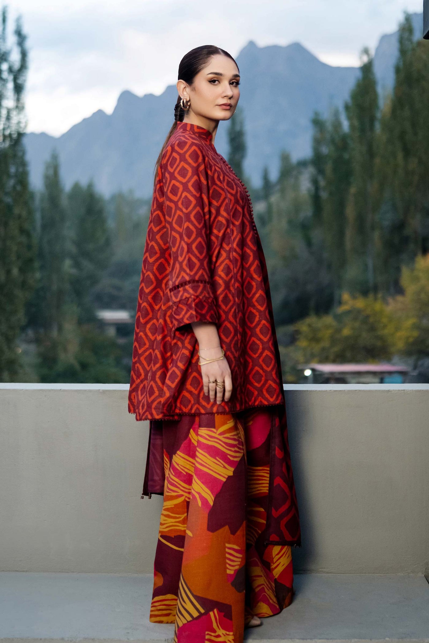 3 Pc Unstitched Printed Khaddar Suit | 506-B