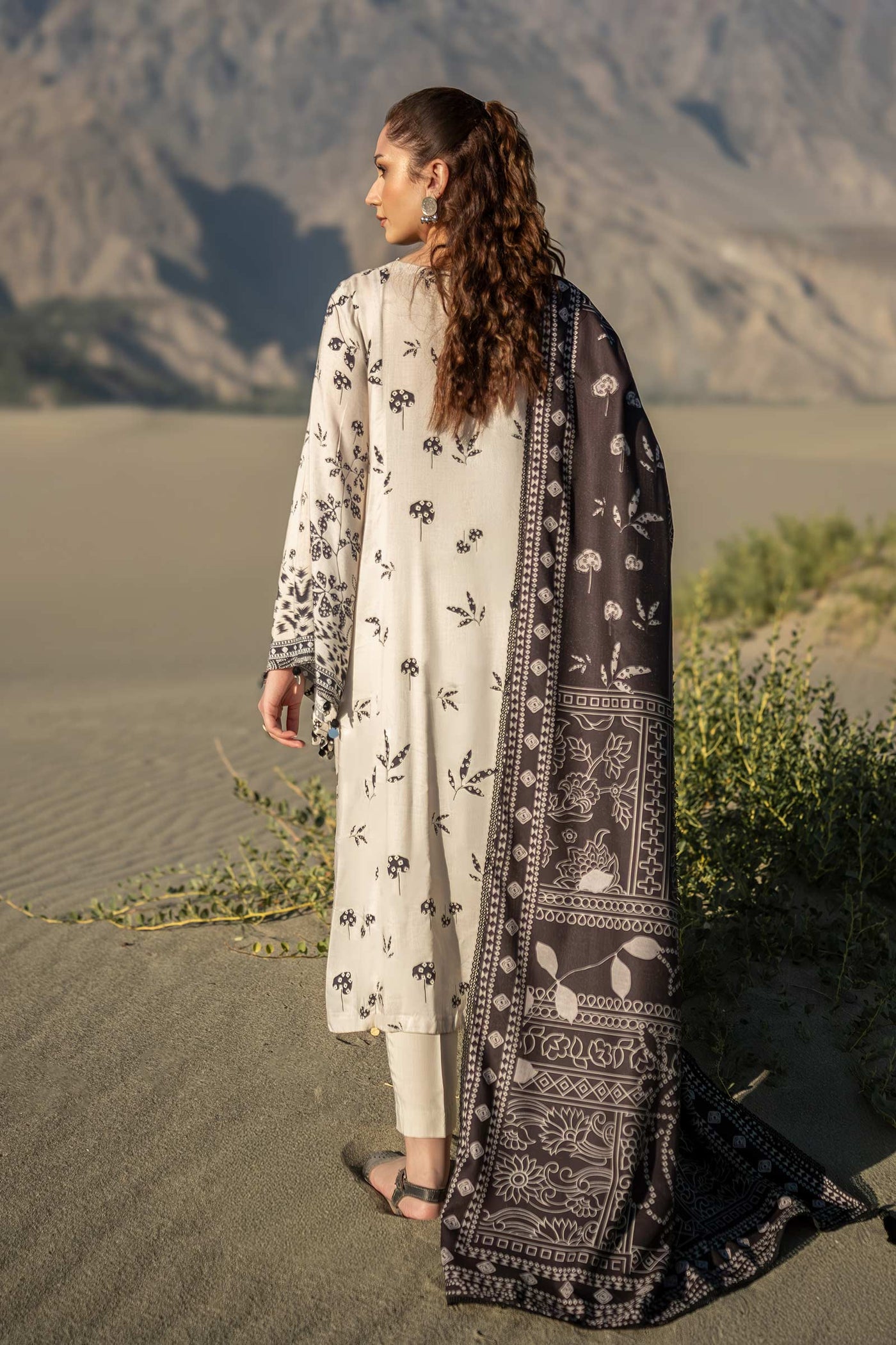 3 Pc Unstitched Printed Linen Suit | 507-A