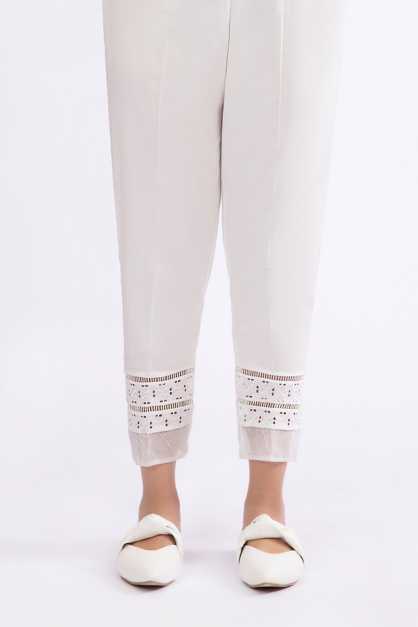 Embroidered Linen Trouser | MB-W23-188