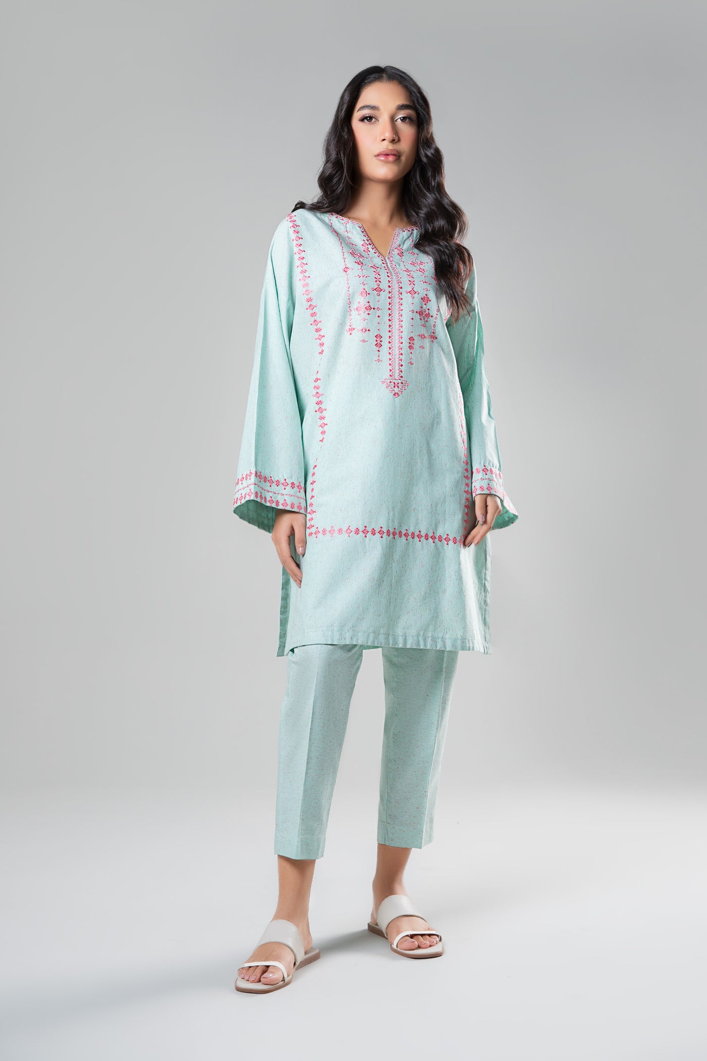 2 Pc Embroidered Neps Suit | MB-WS24-125