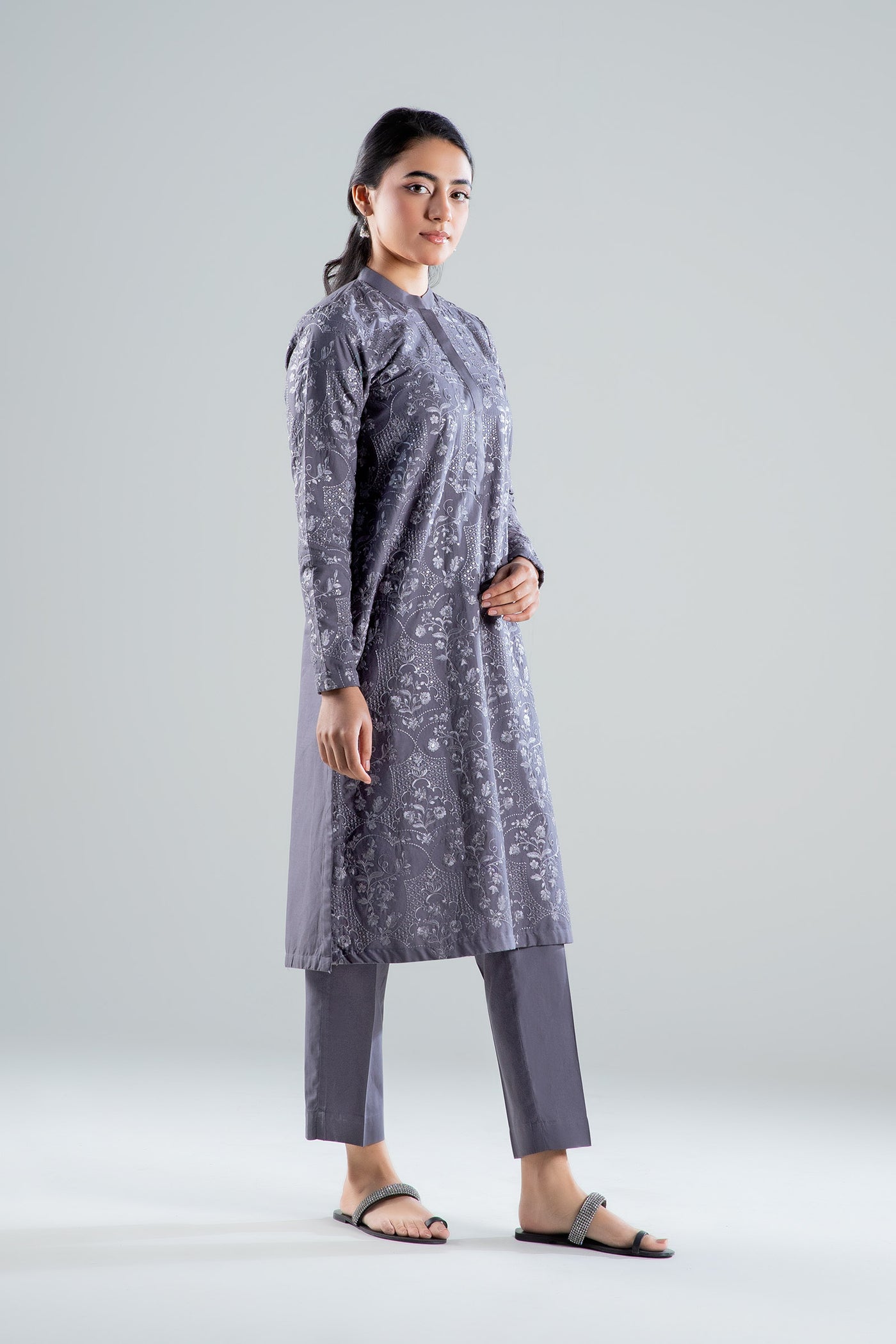 2 Pc Embroidered Cambric Suit | MB-WS24-177