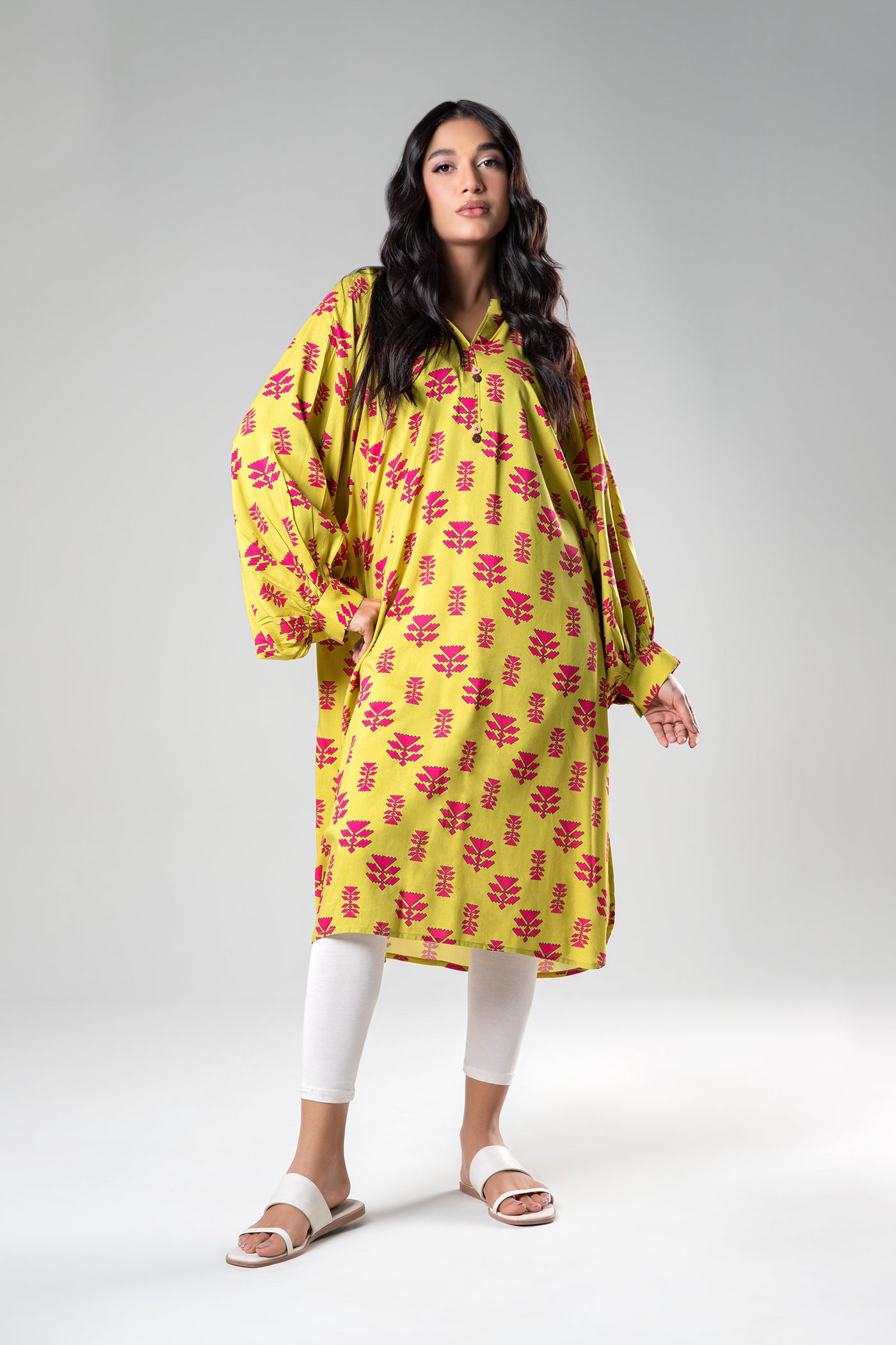 Printed Linen Tunic | MB-WS24-192