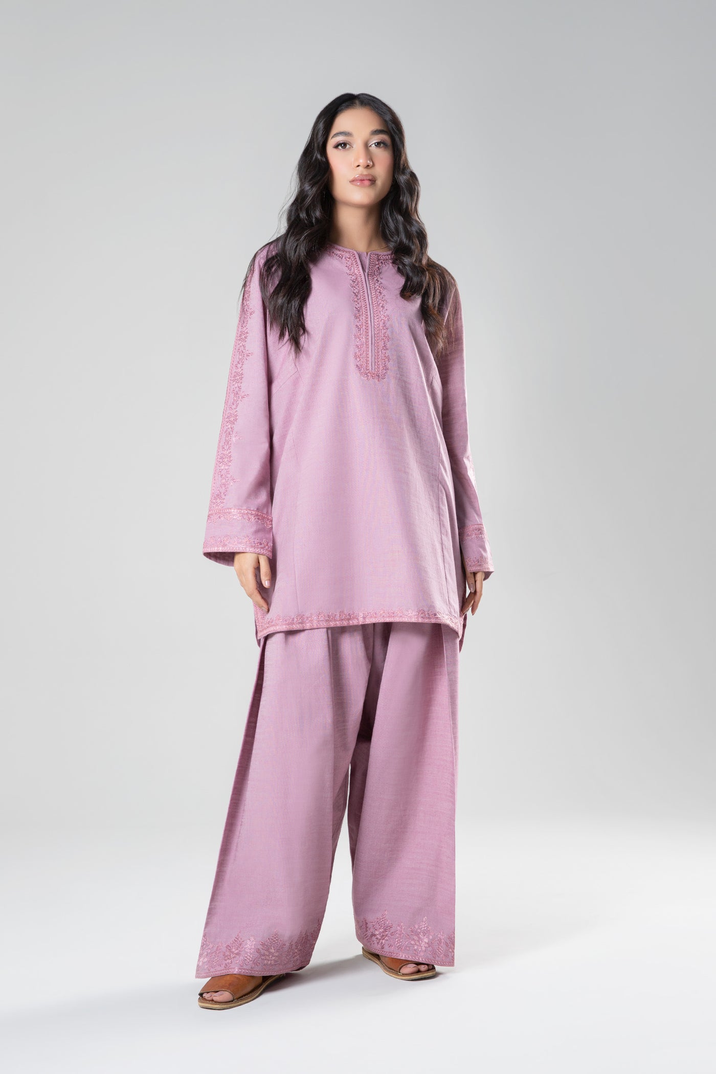 2 Pc Embroidered Yarn Dyed Suit | MB-WS24-193