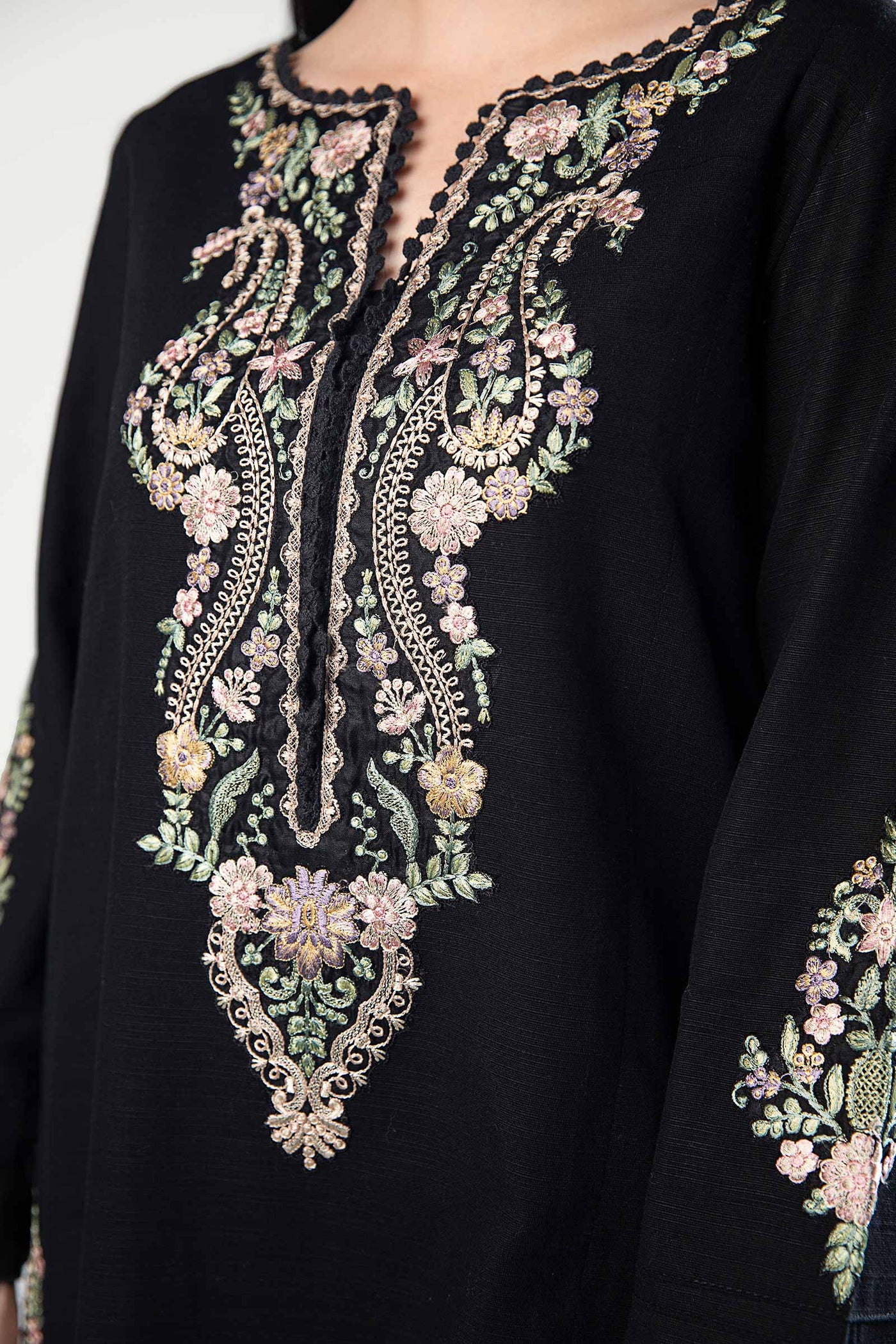 Embroidered Khaddar Shirt | MB-WS24-20