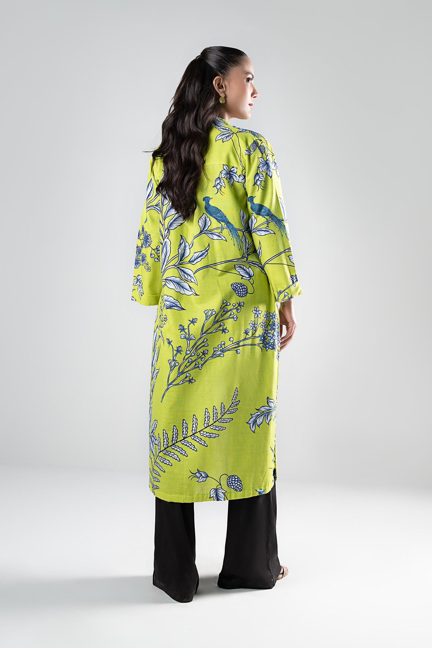 Printed Khaddar Kimono Jacket | MB-WS24-25