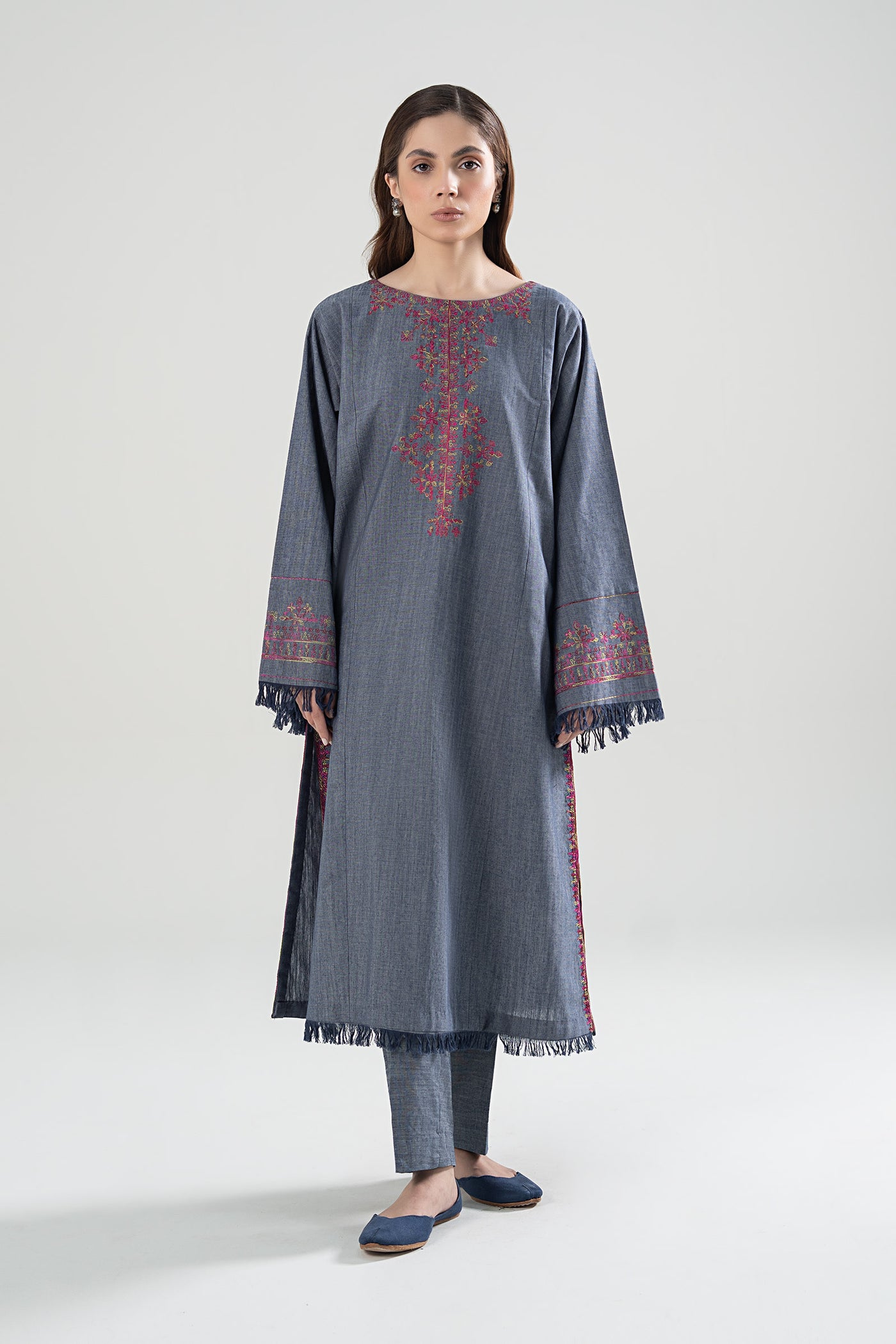 Embroidered Yarn Dyed Shirt | MB-WS24-32-B